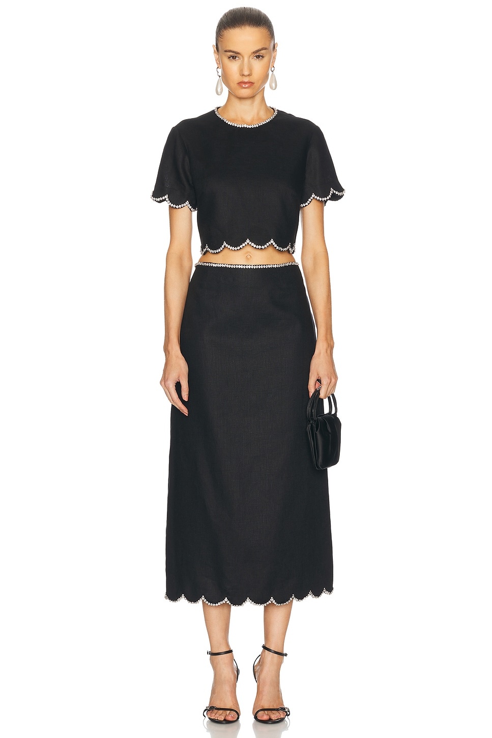 Crush Scalloped Midi Skirt - 5