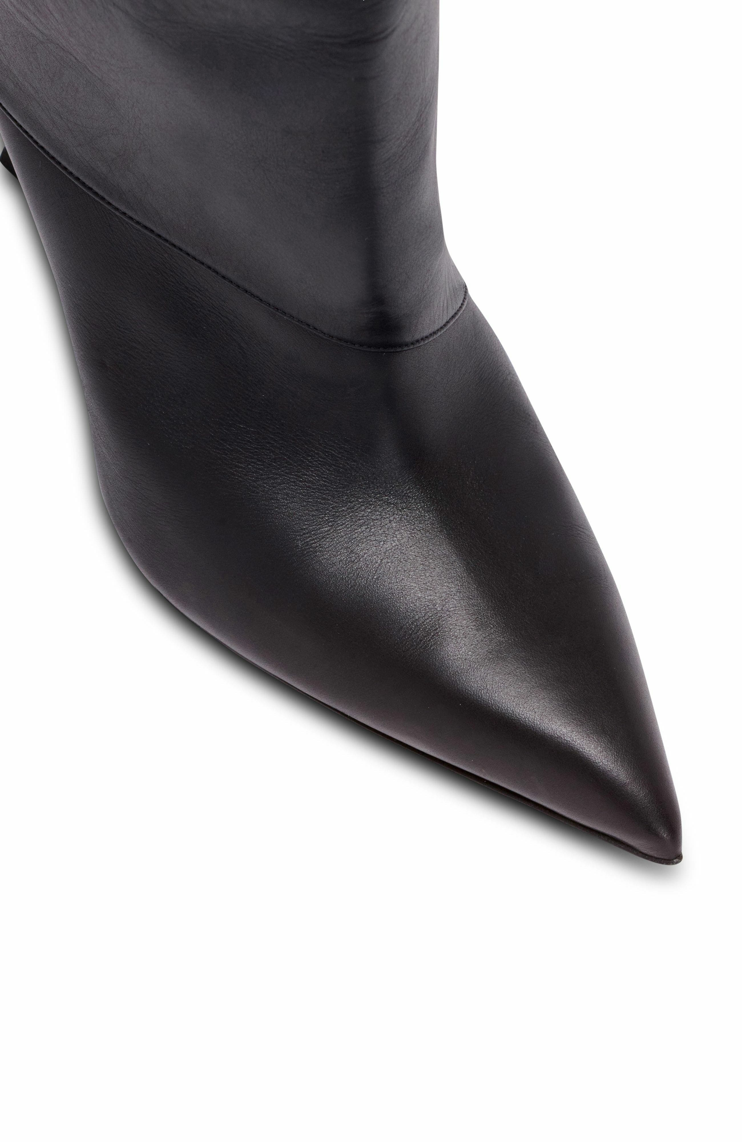 Balmain Twist Heeled Leather Boots in Black at Nordstrom - 6