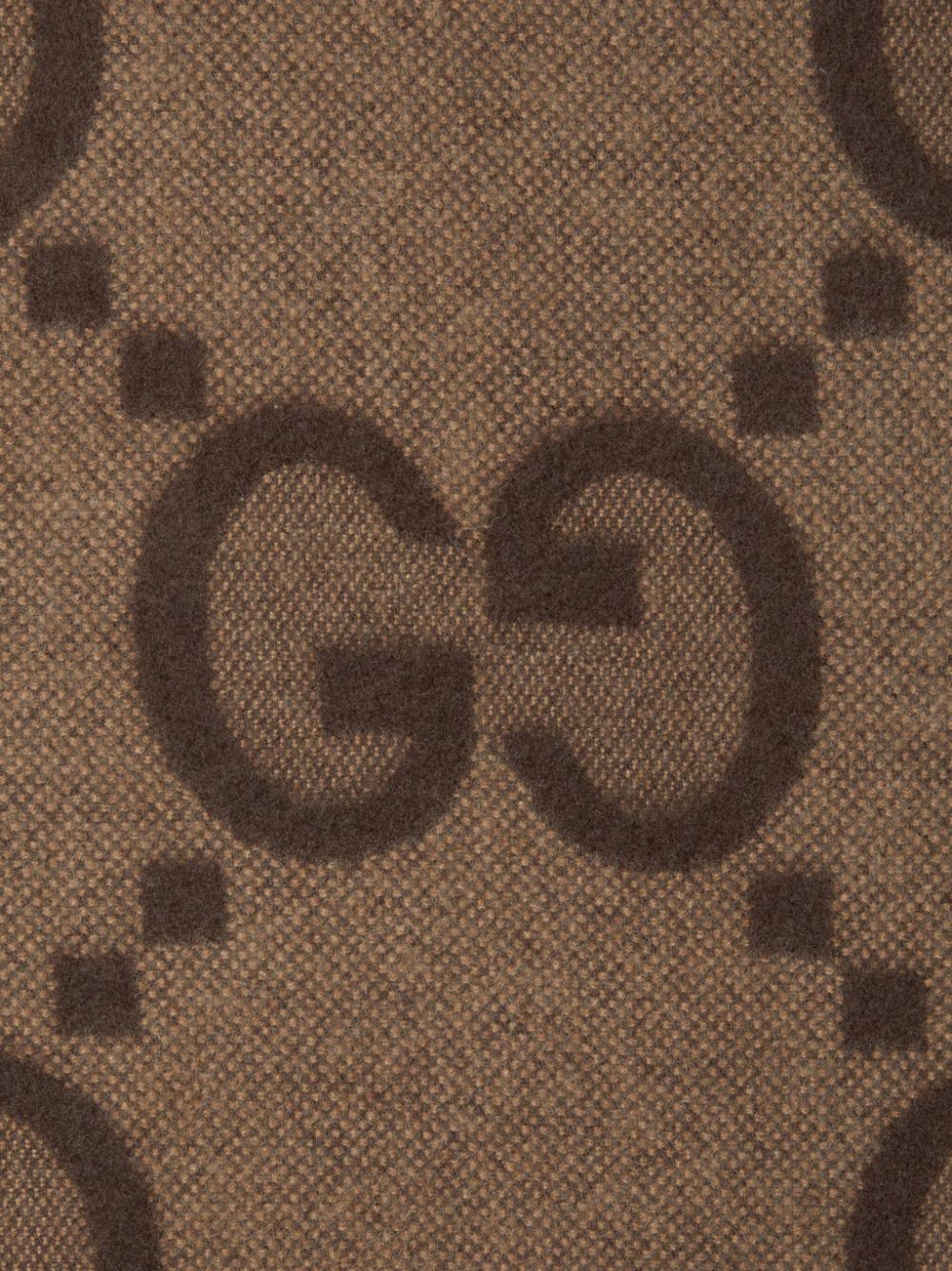 Brown GG-Logo Reversible Cashmere Cape - 2