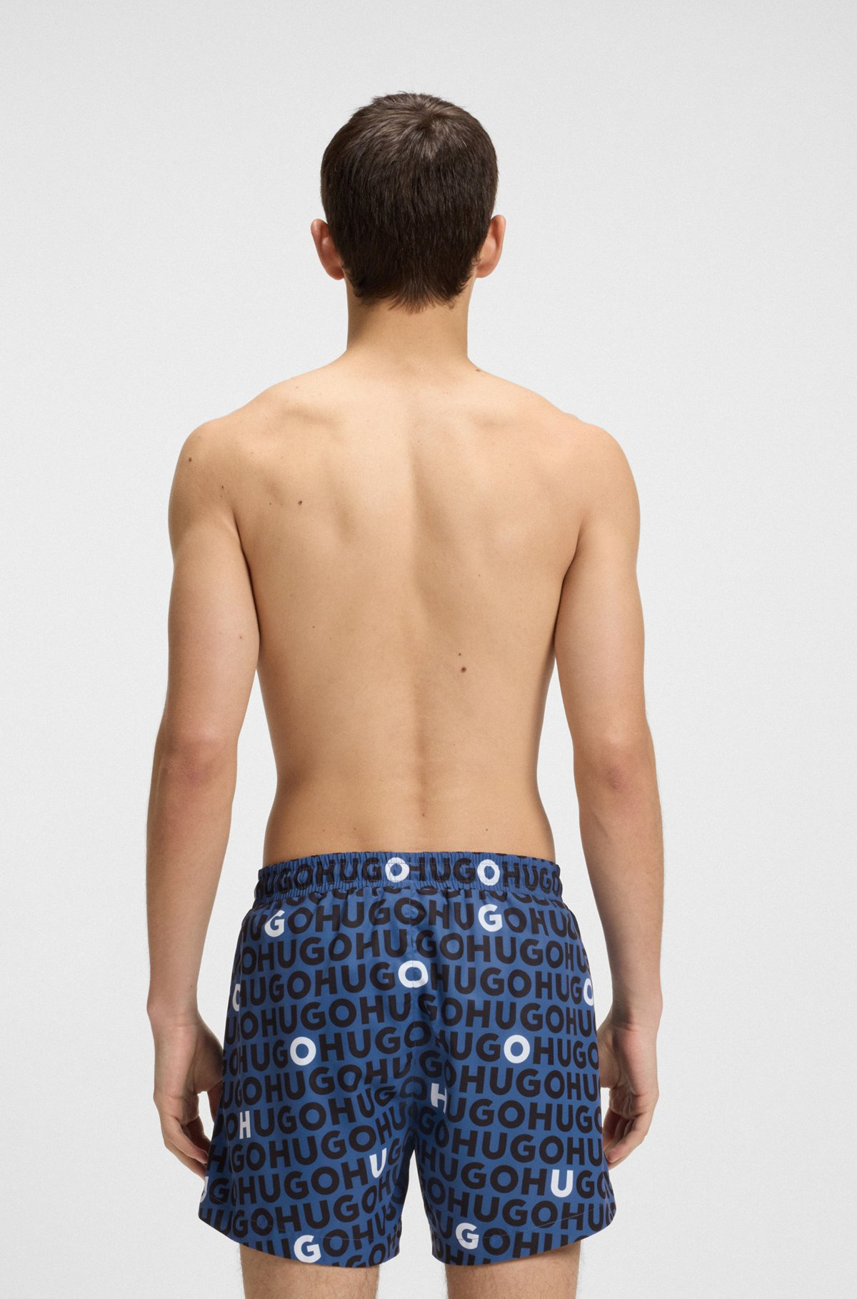 LOGO-PRINT SWIM SHORTS WITH DRAWCORD - 4