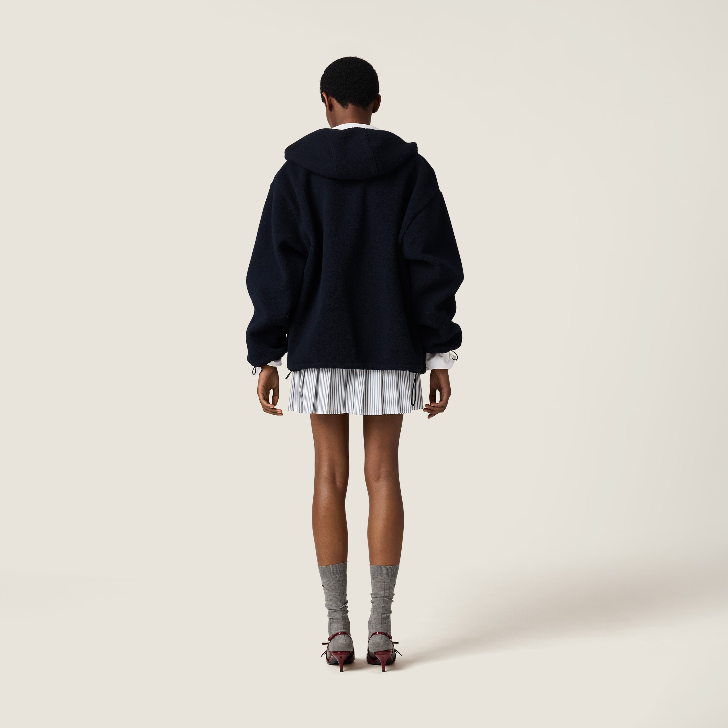 Cotton fleece zipper hoodie - 3
