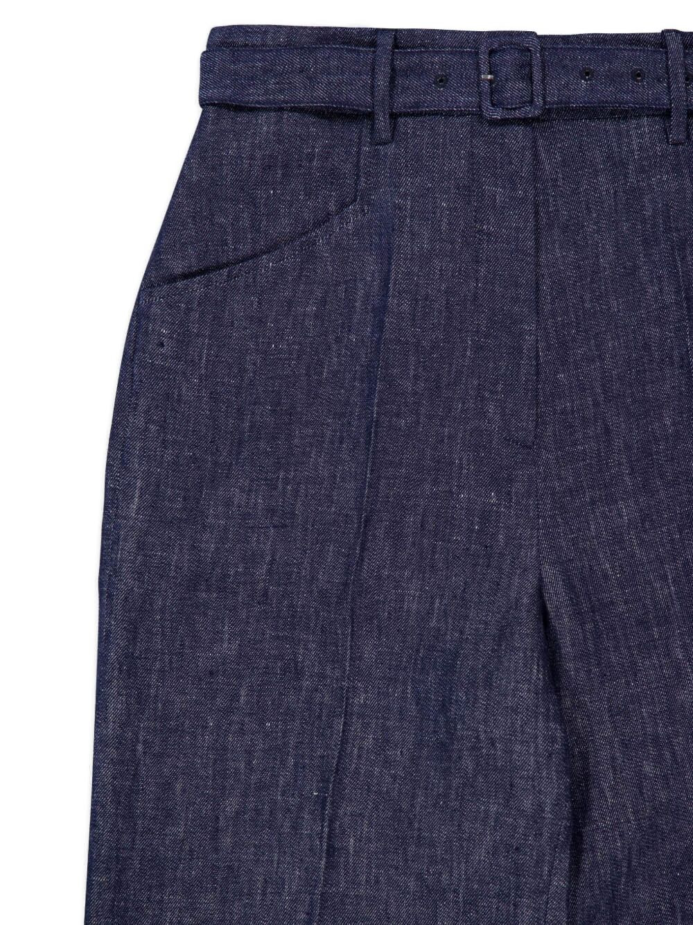 belted denim pants - 3