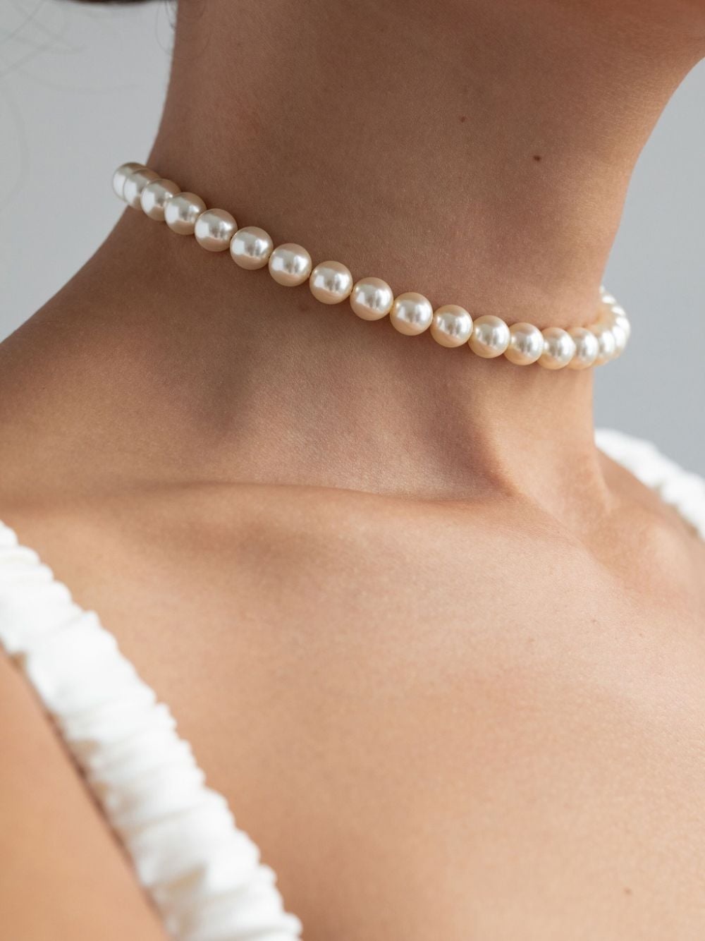 pearl-embellished ribbon tie necklace - 3