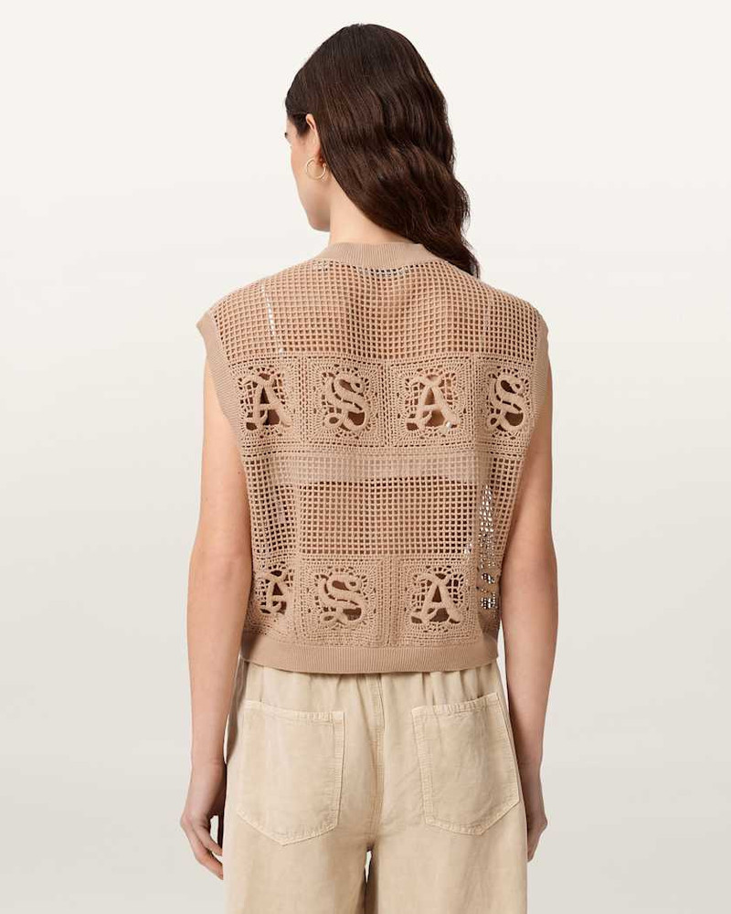 KYRA OPEN KNIT CROCHET COTTON VEST 6