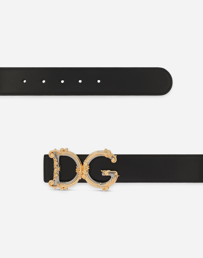 Dolce & Gabbana Leather belt with baroque DG logo outlook