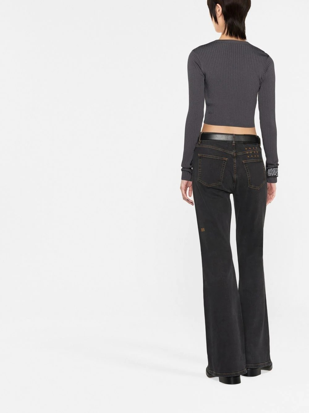 flared-leg denim jeans - 3