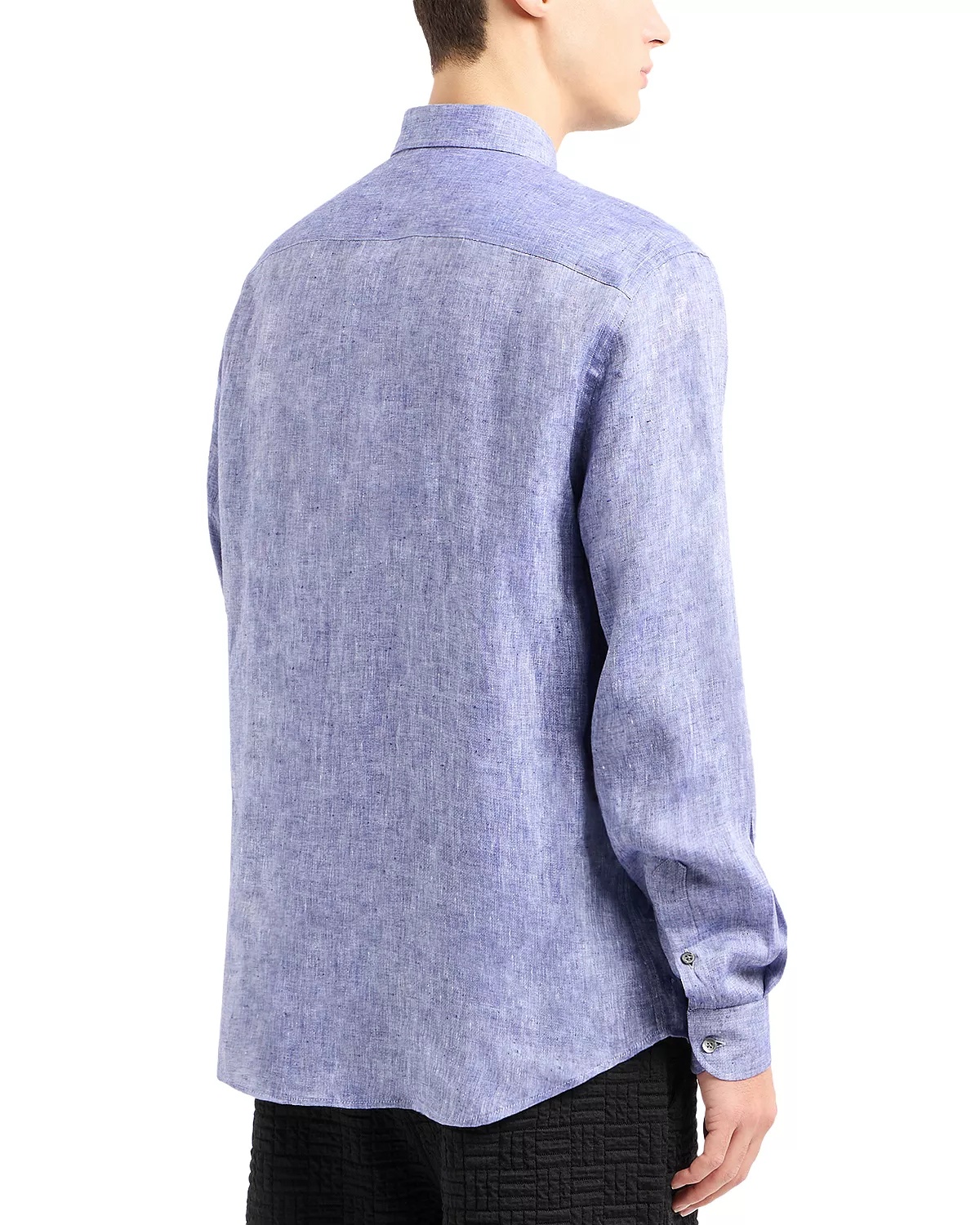 Long Sleeve Linen Chambray Button Front Shirt - 3