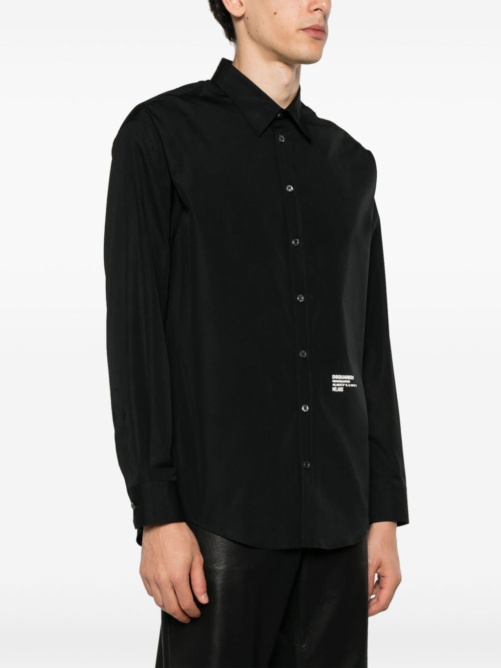 logo print poplin shirt - 3