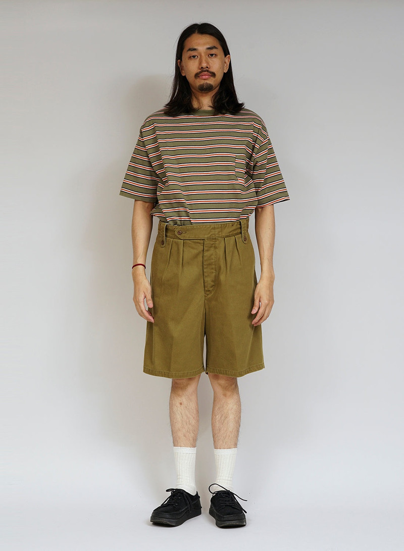 Nigel Cabourn Battle Dress Short Indian Twill in Khaki outlook