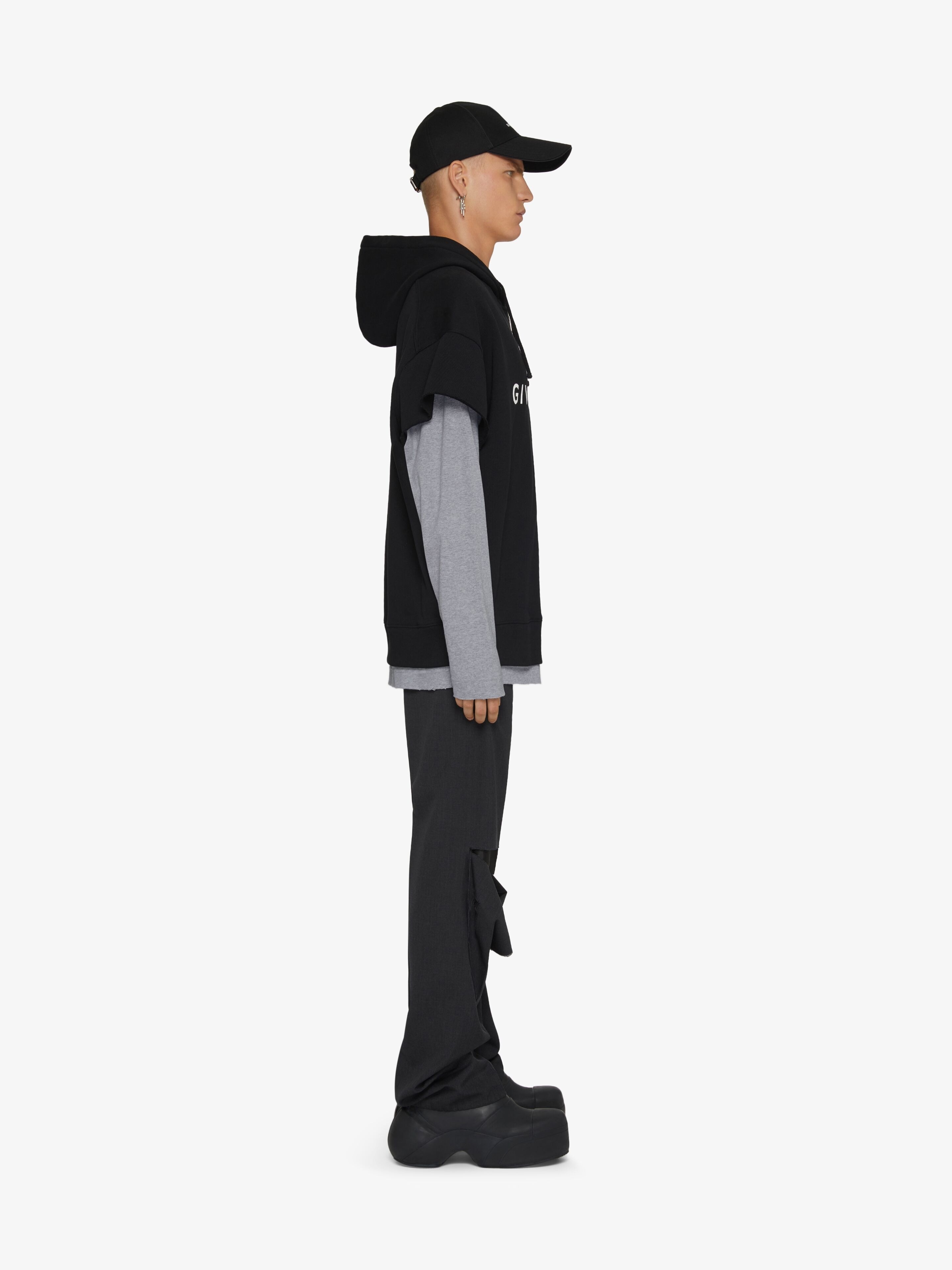 GIVENCHY ARCHETYPE CUT & LAYER ZIPPED HOODIE - 3