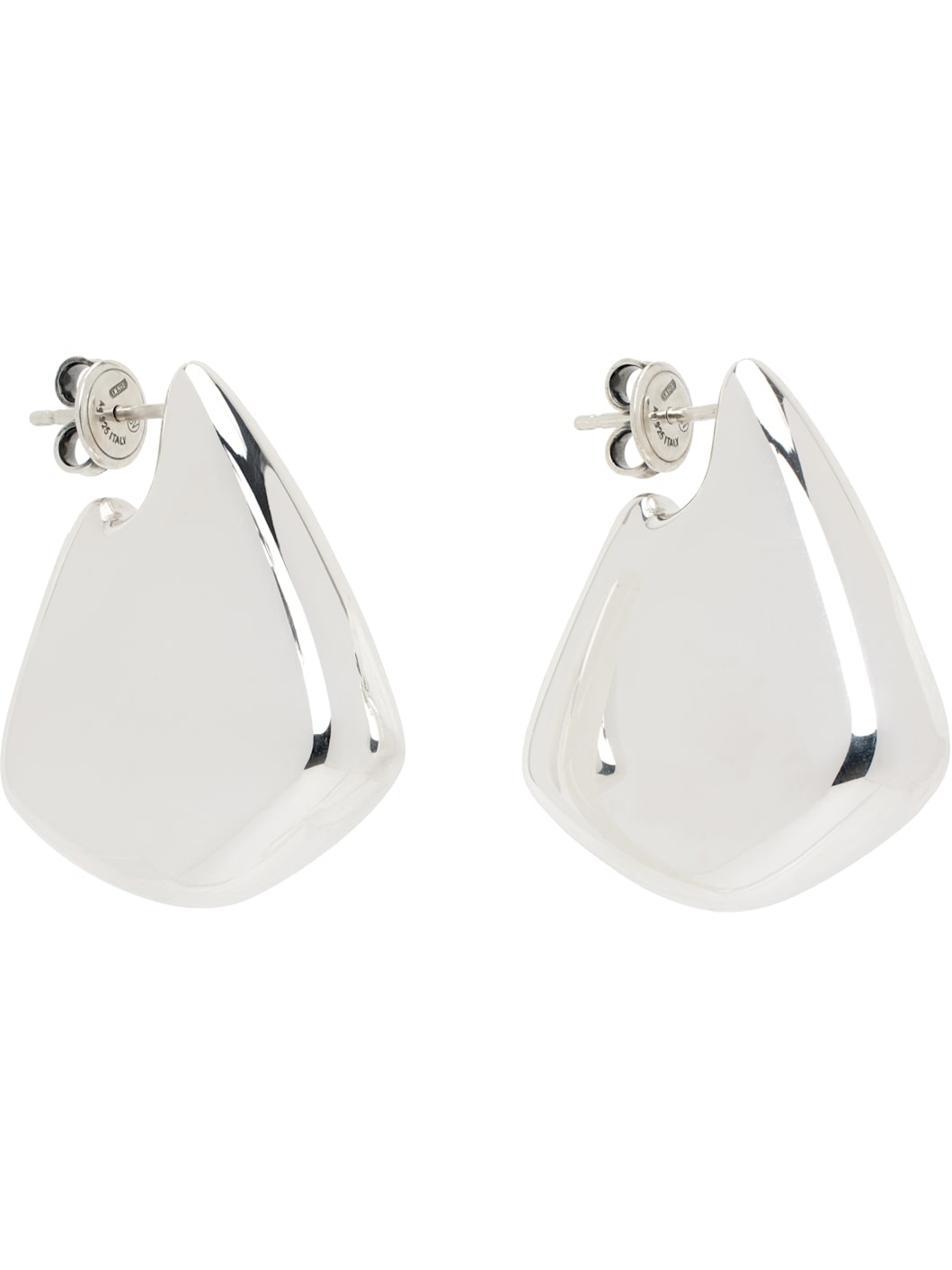 Silver Small Fin Earrings - 2