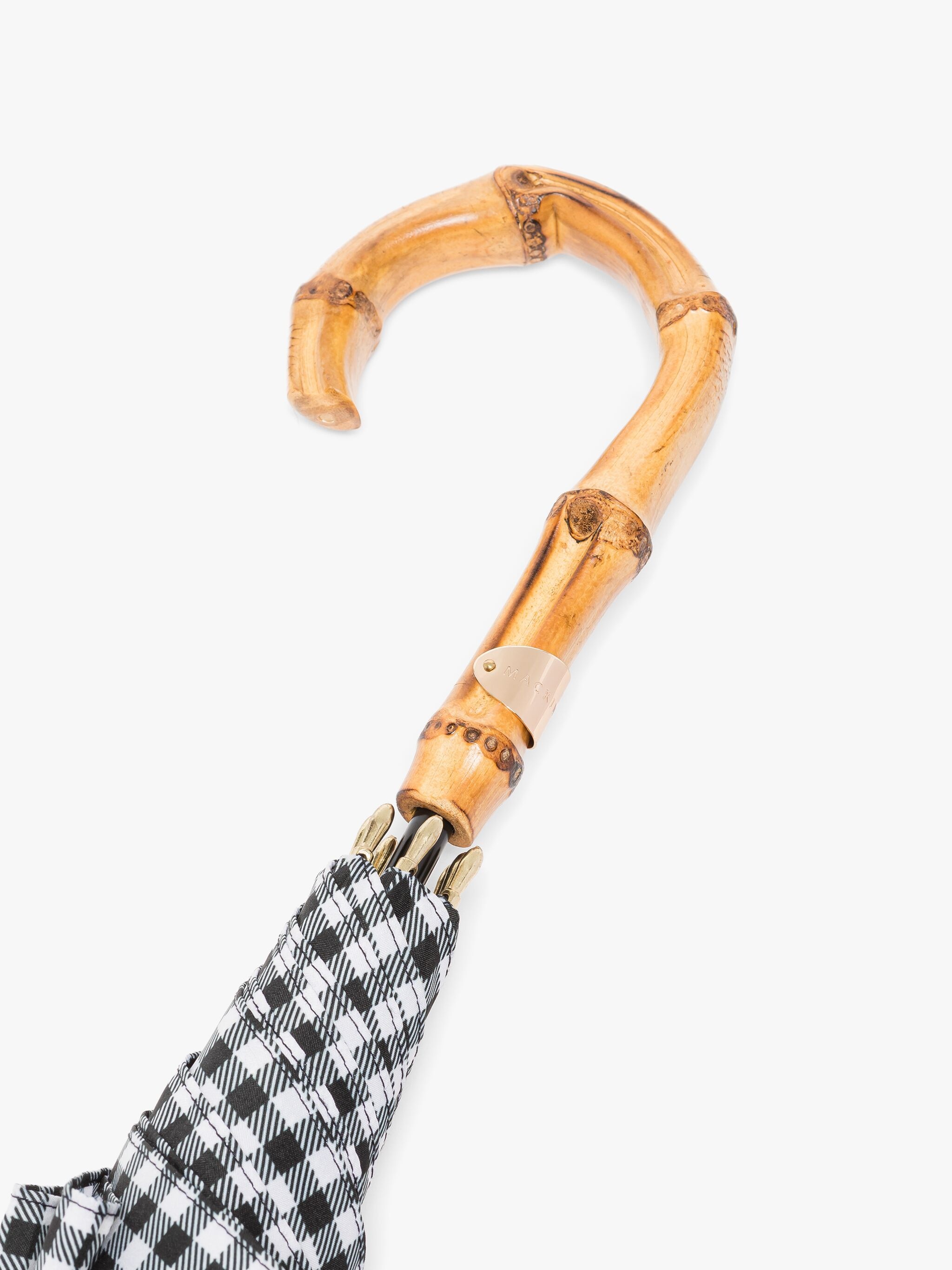 HERIOT BLACK X WHITE SHEPHERD CHECK STICK UMBRELLA - 6