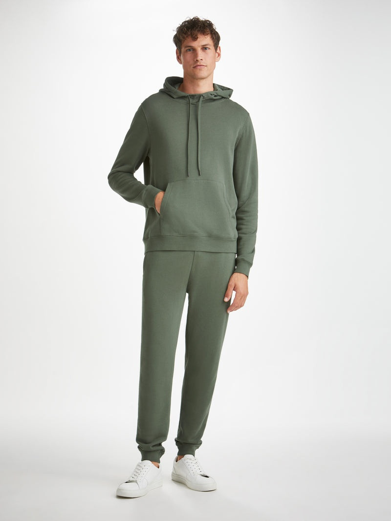 Derek Rose Men's Pullover Hoodie Quinn Cotton Modal Soft Green outlook