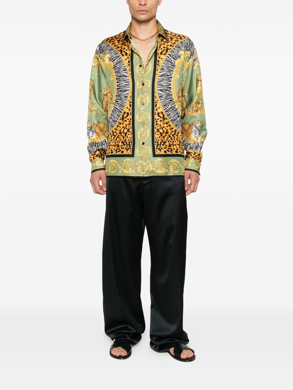 mix-print shirt - 2