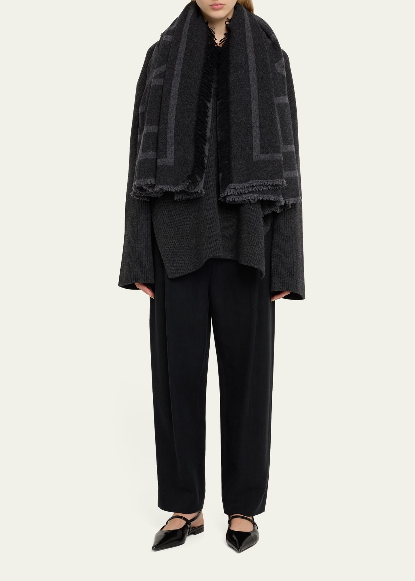 Monogram Wool-Cashmere Scarf - 2