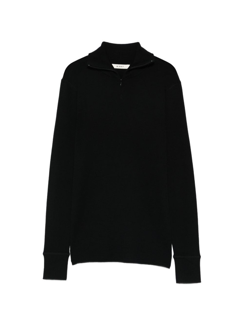 zip-up collar sweater 1
