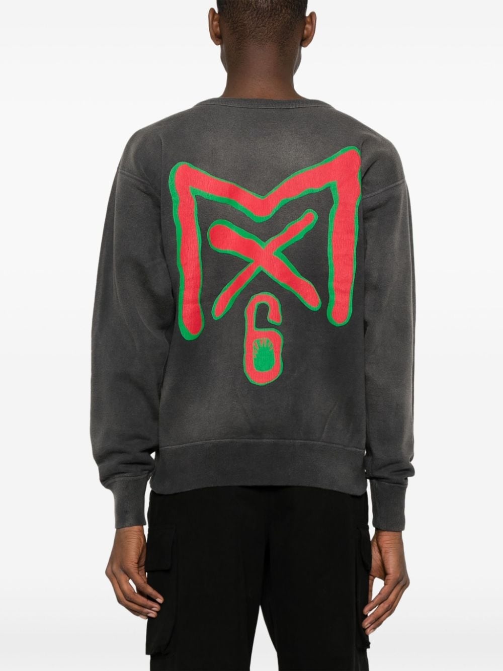 logo-print cotton sweatshirt - 4