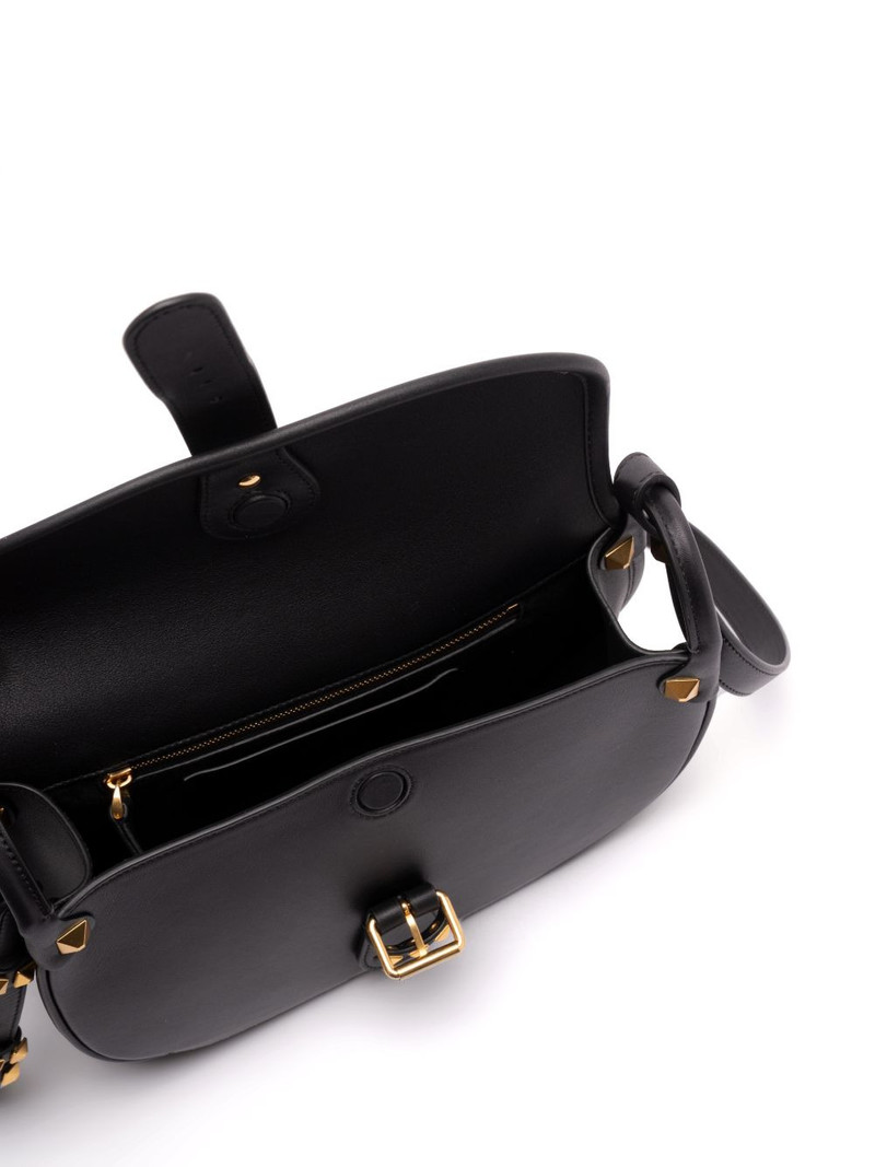Rockstud buckle leather satchel 5