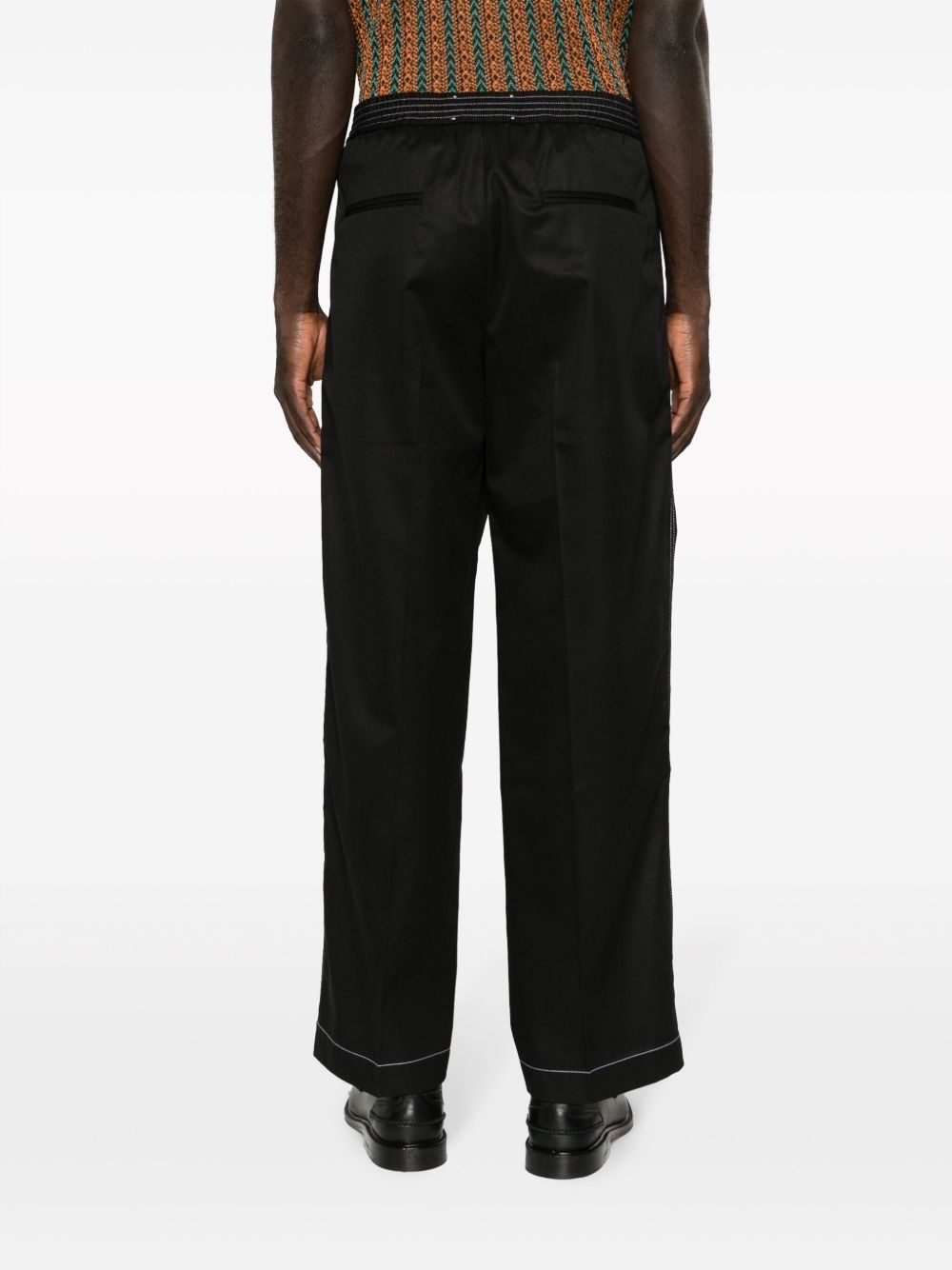 pleated straight-leg trousers - 4