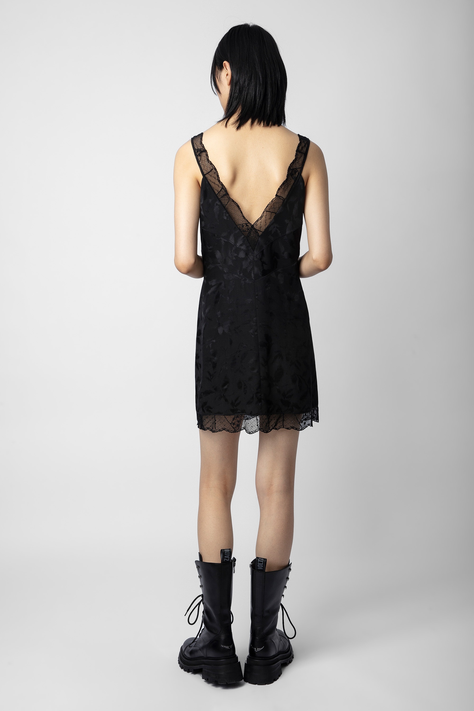 Renelle Silk Jacquard Dress - 4
