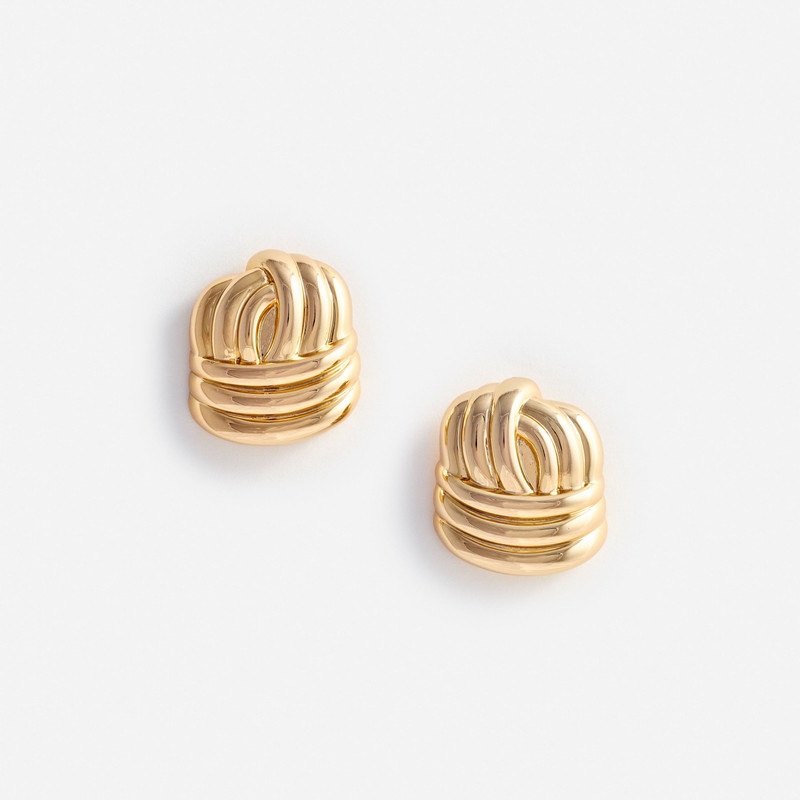 Gold Knot Earrings - 1