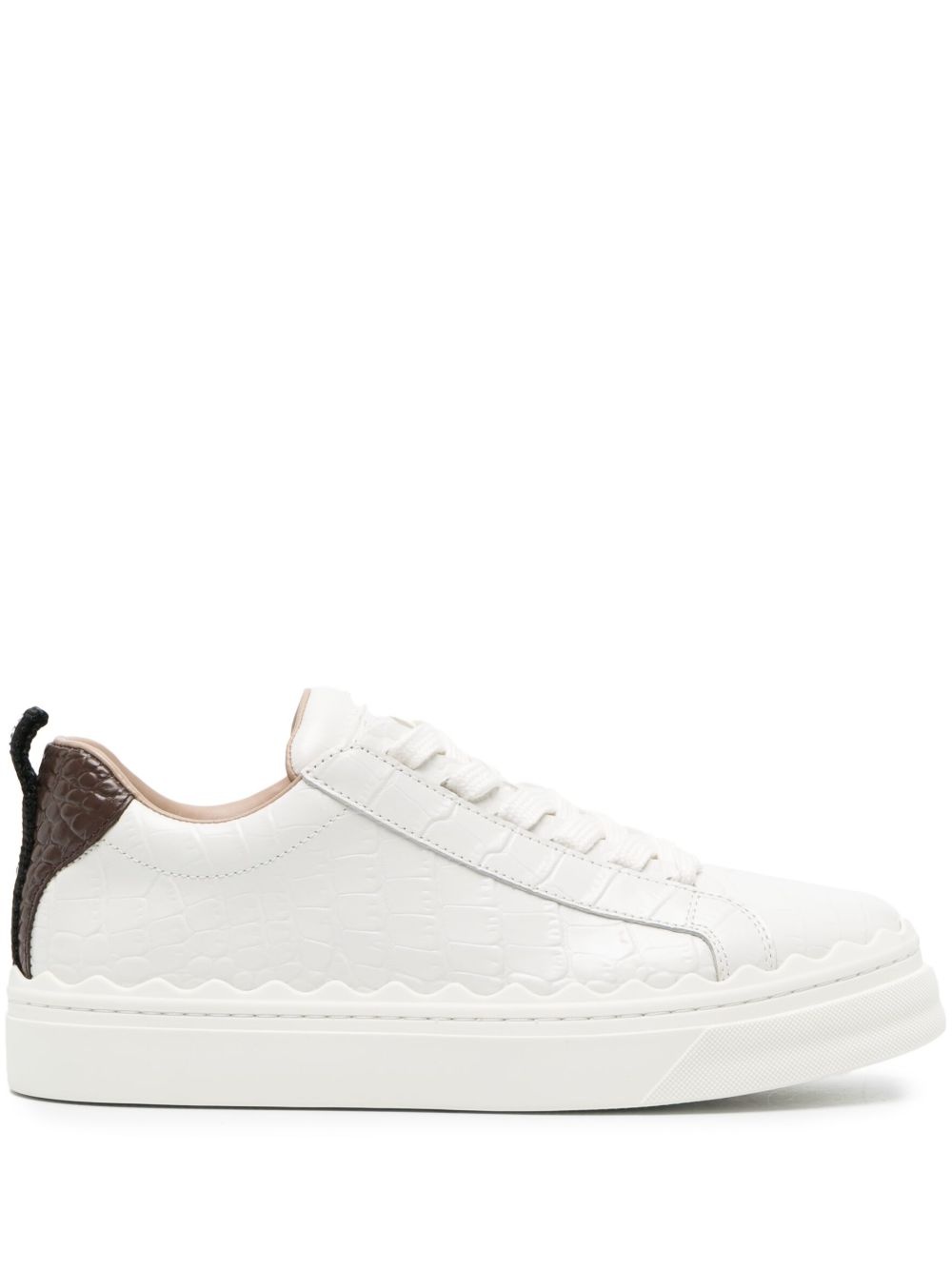 Lauren crocodile-embossed leather sneakers - 1