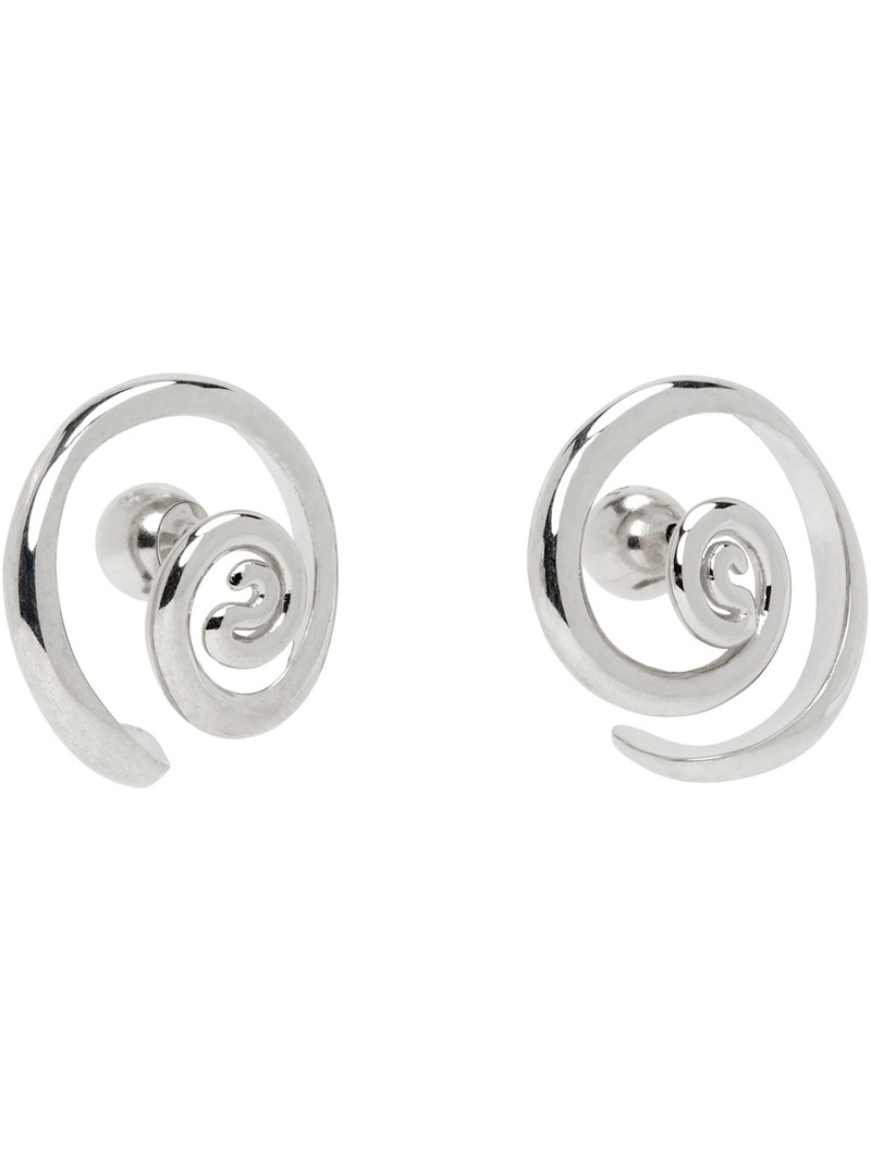 PANCONESI Silver Vortice Huggie Earrings outlook