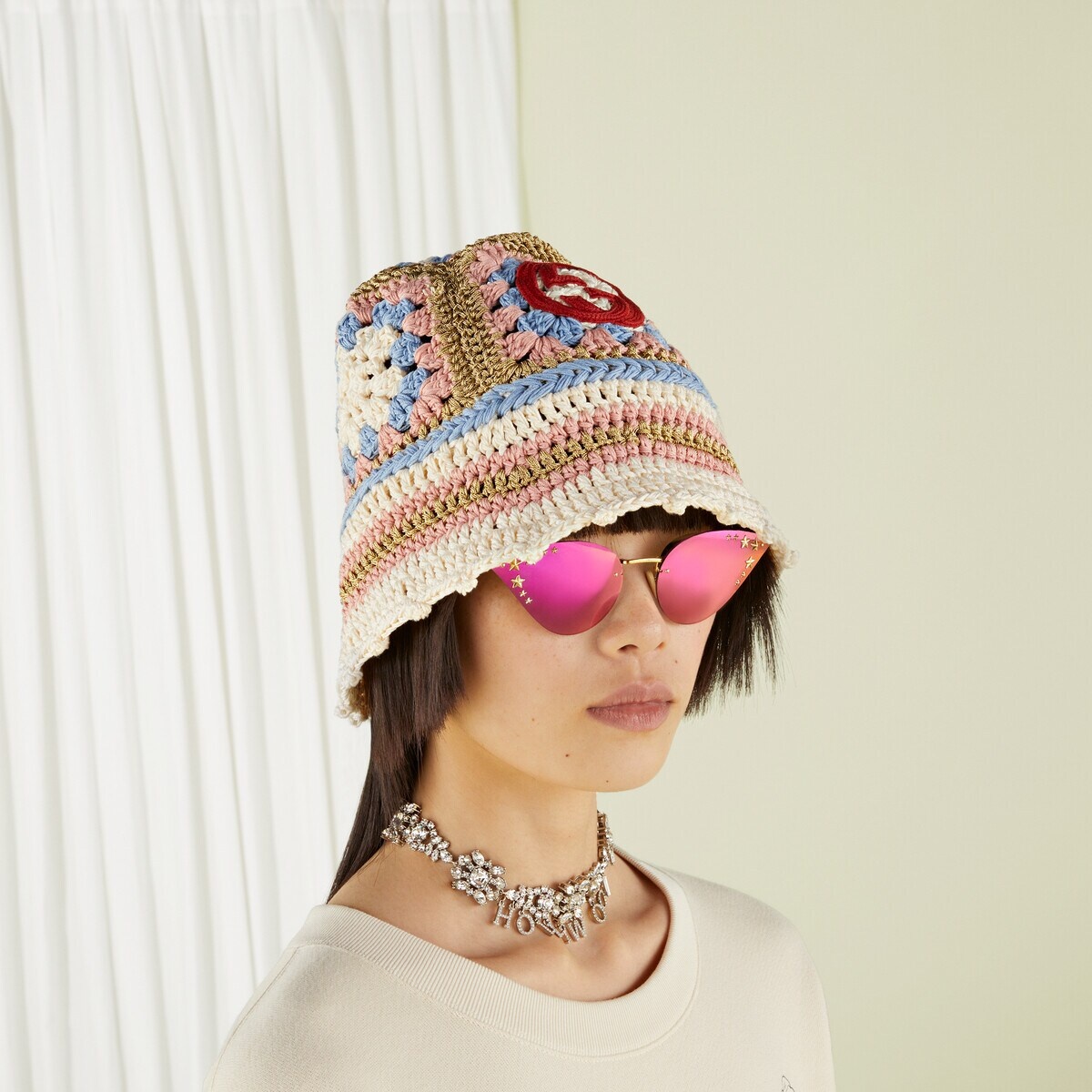 Gucci Lovelight crochet hat with Interlocking G - 3