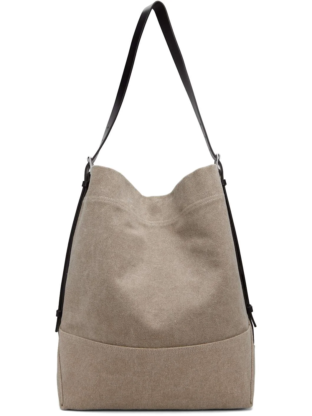 Beige Belted Tote - 1