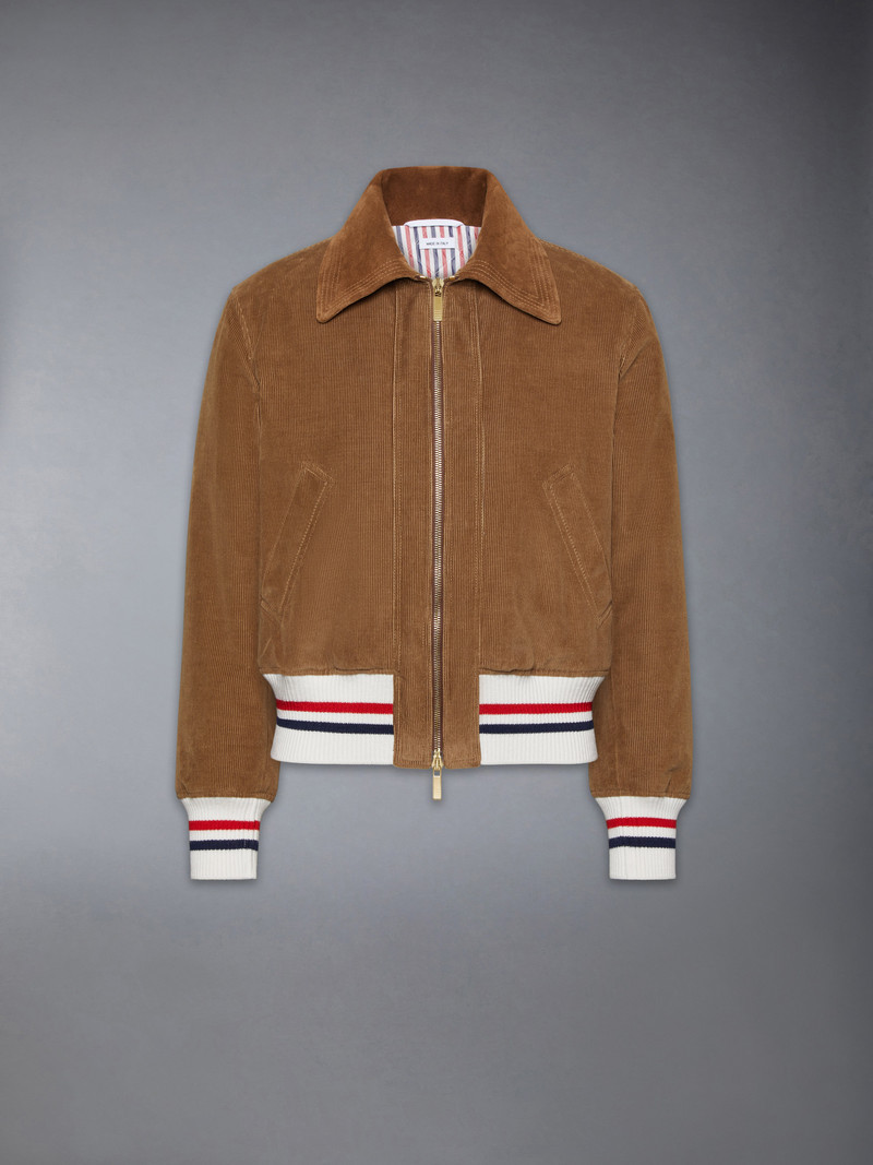 WALE CORDUROY DOWN FILLED CROPPED FLIGHT JACKET 1