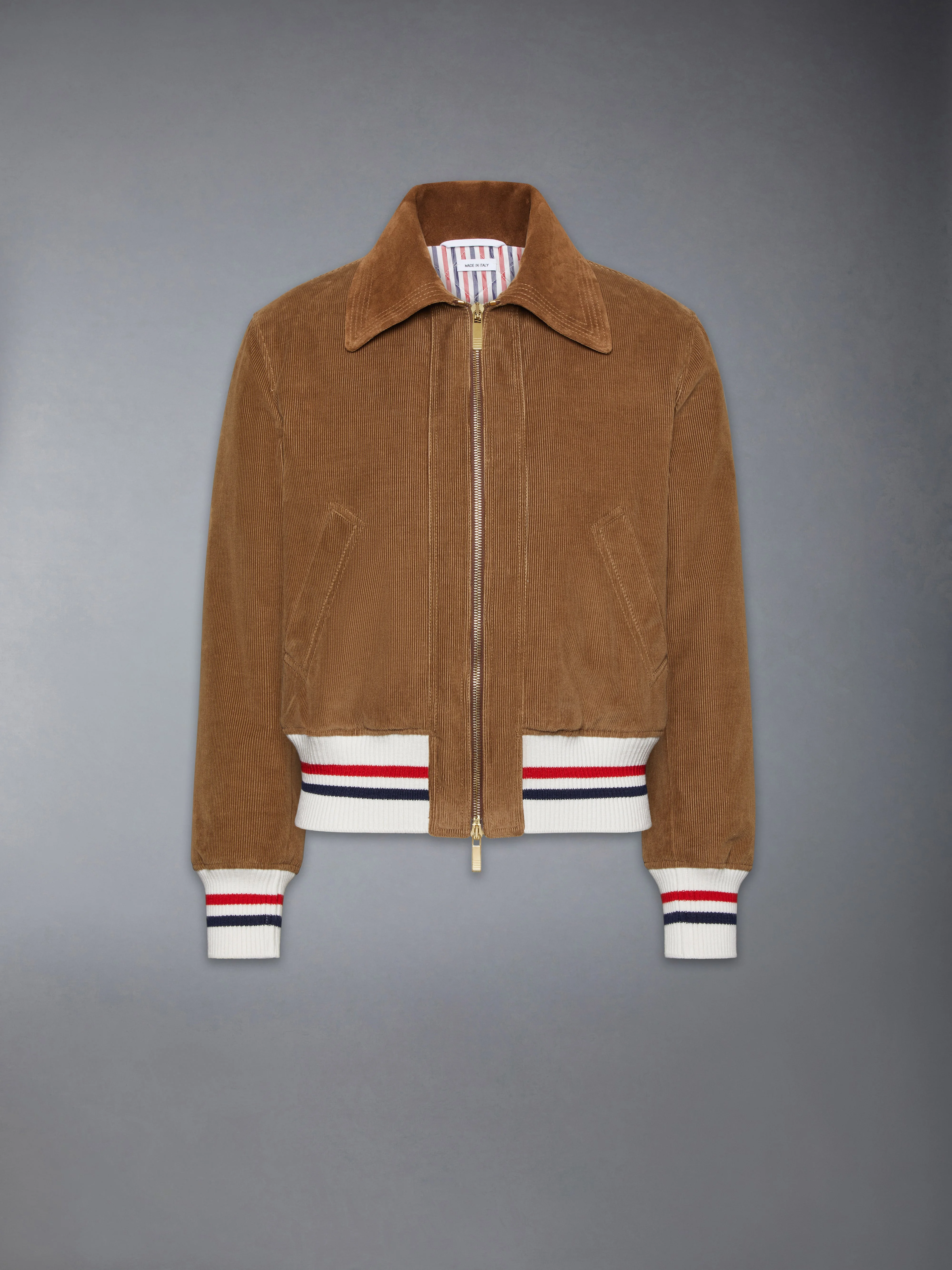 WALE CORDUROY DOWN FILLED CROPPED FLIGHT JACKET - 1
