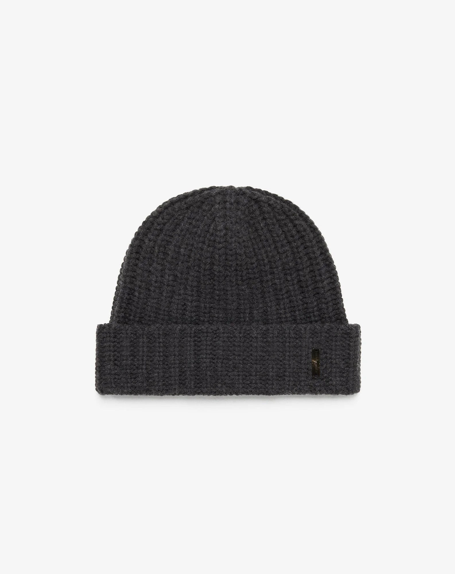 Melange grey wool and cashmere beanie - 1