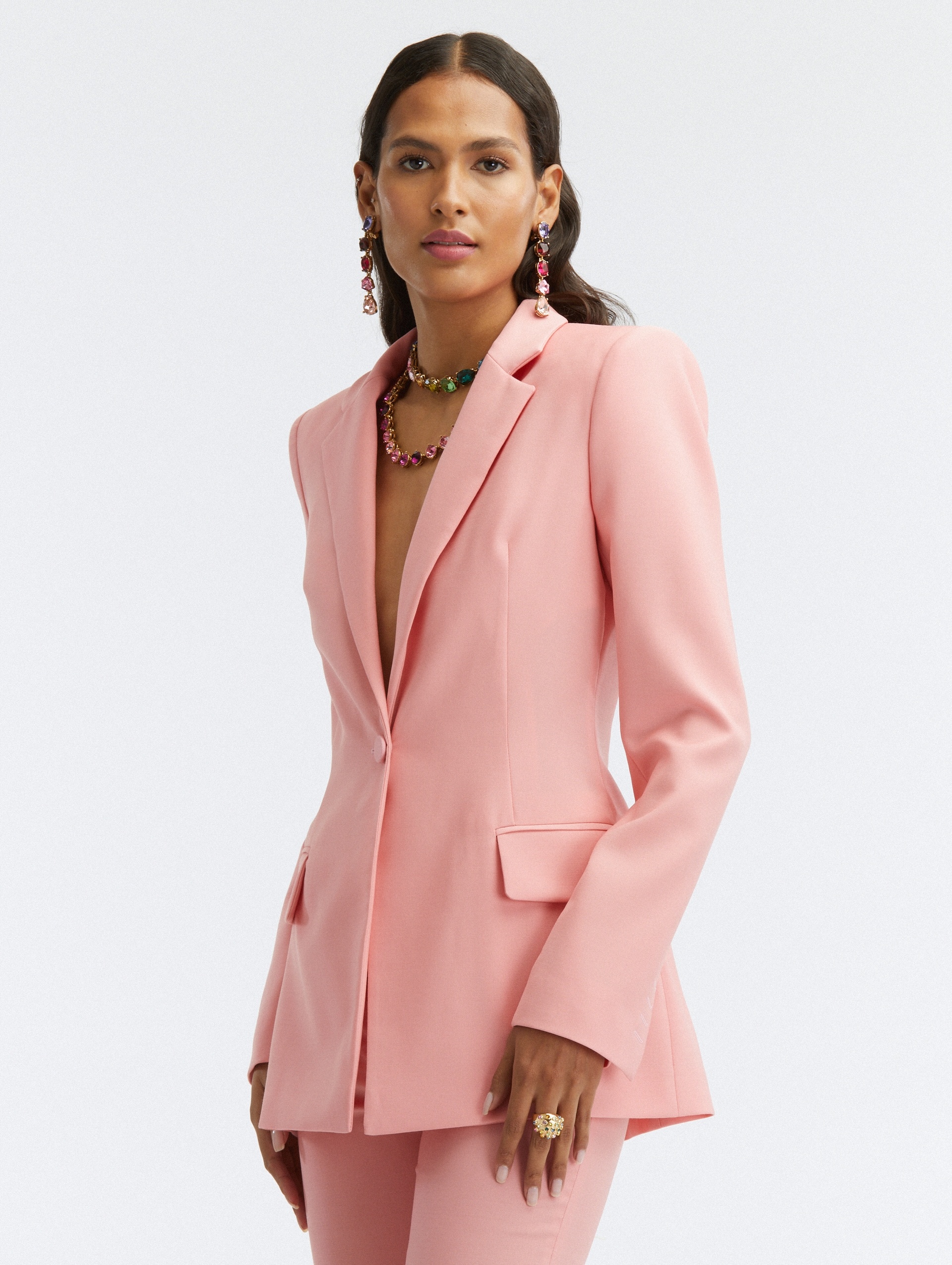 BUTTON FRONT PETAL BLAZER - 1