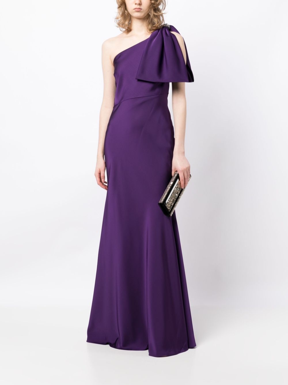 Aubrey satin-finish bow gown - 2