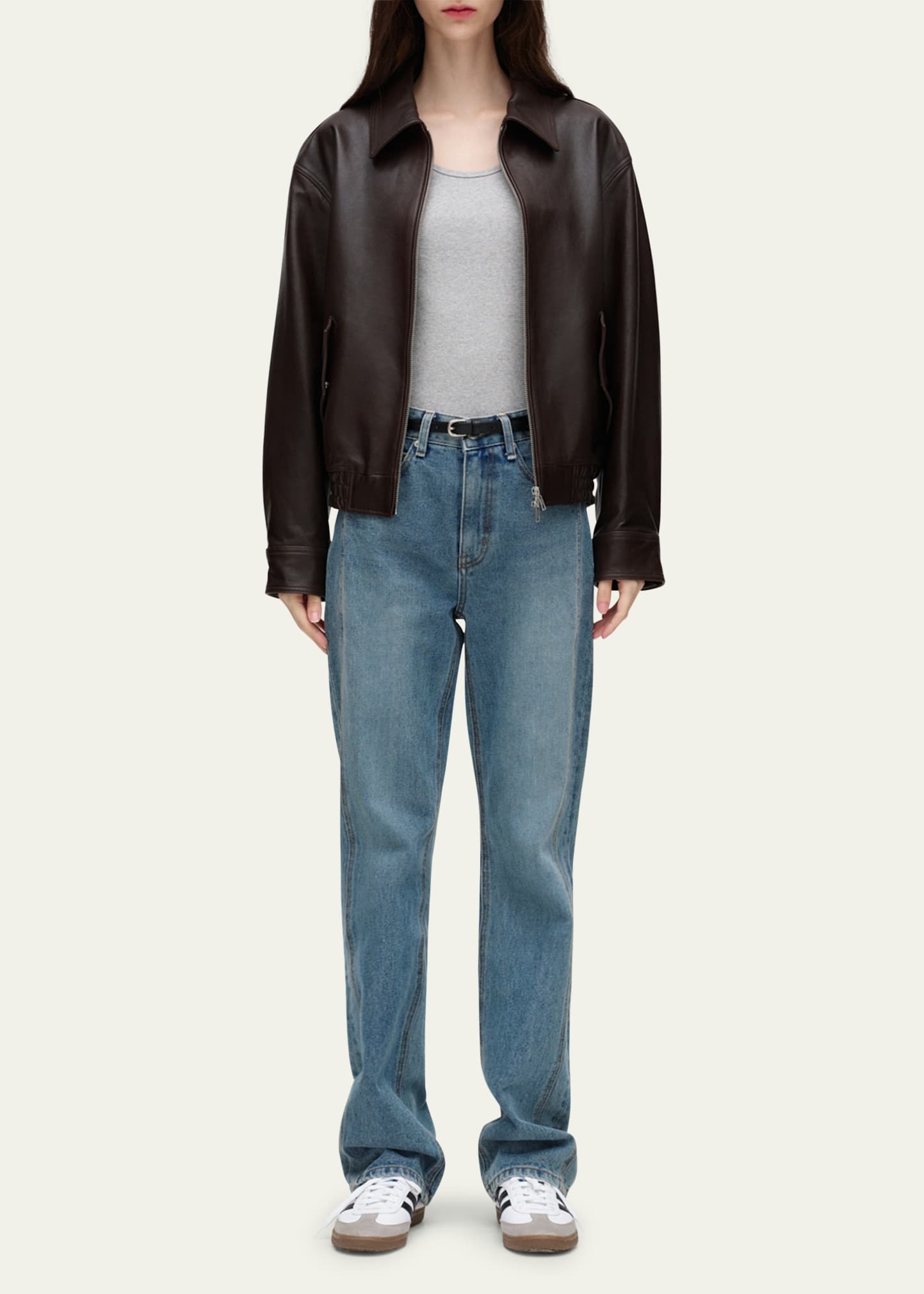 Blouson Lambskin Leather Jacket, Unisex - 2