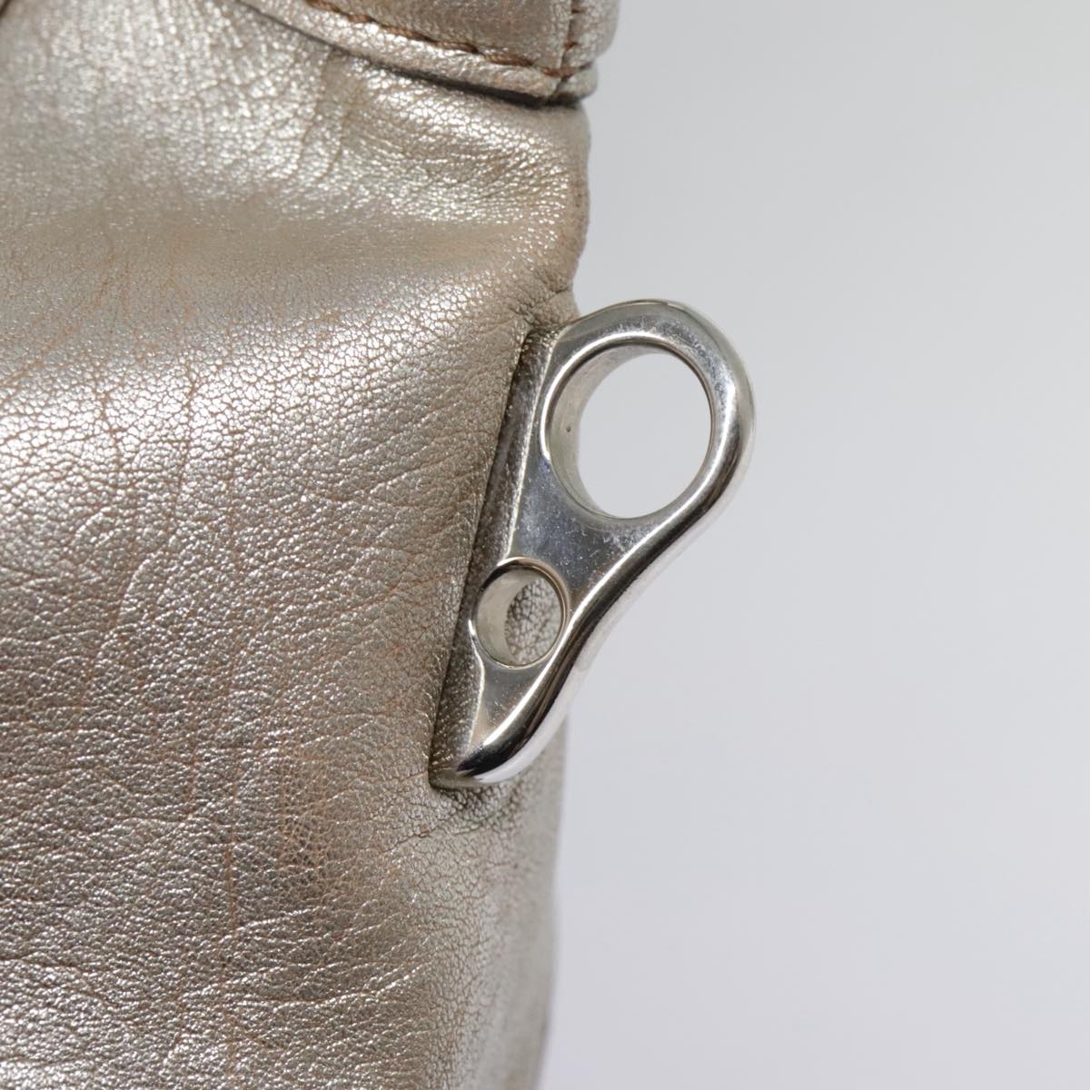 CELINE Hand Bag Leather Silver - 16