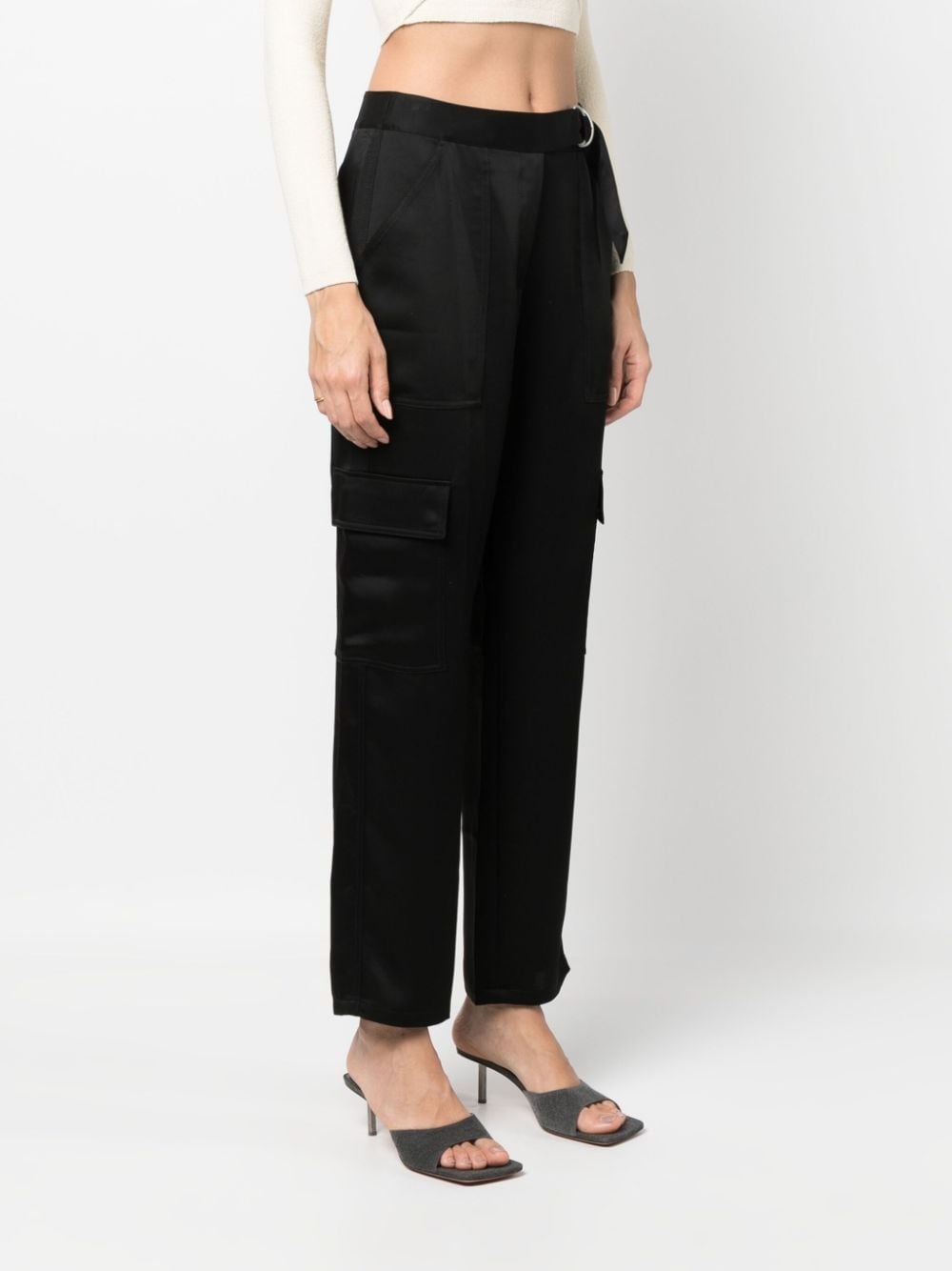 tapered-leg satin trousers - 3