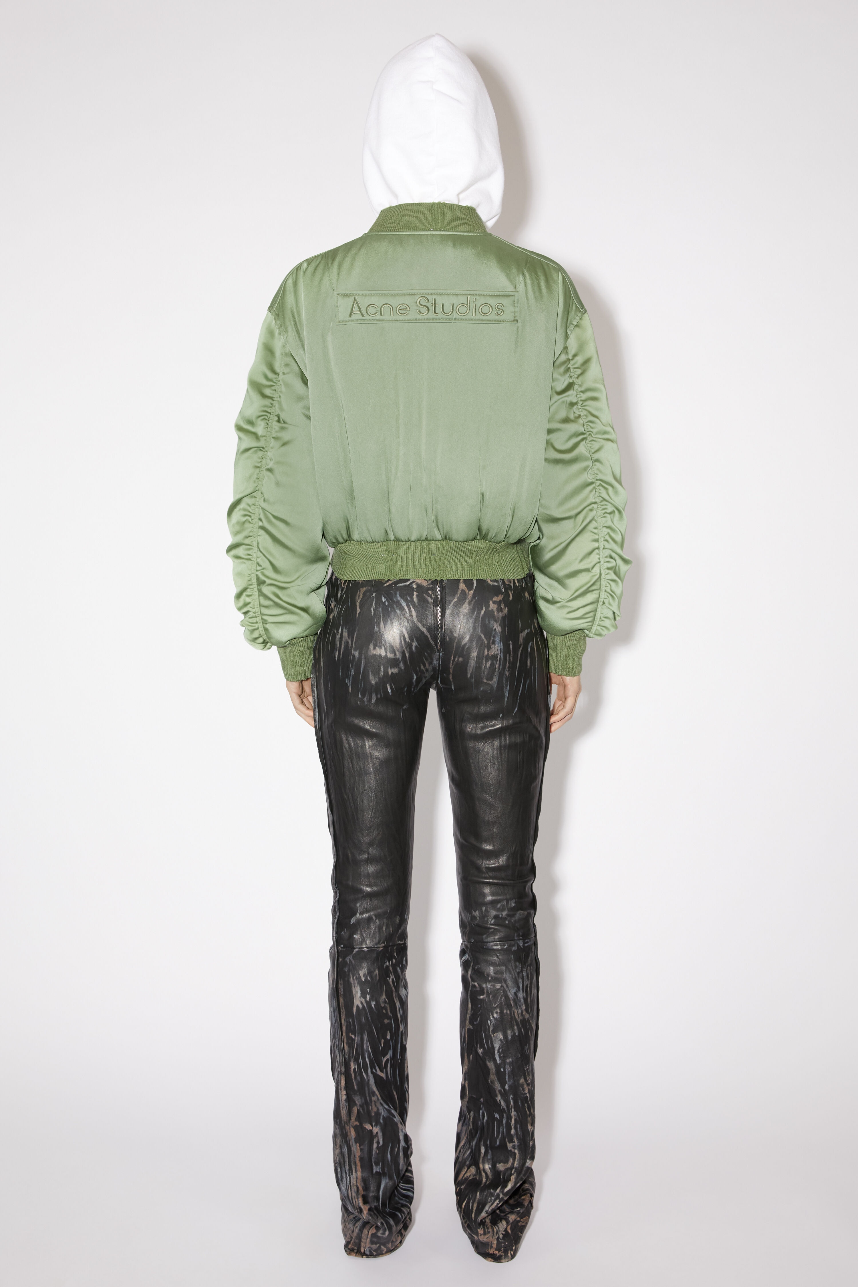 Logo patch bomber jacket - Dusty green - 3