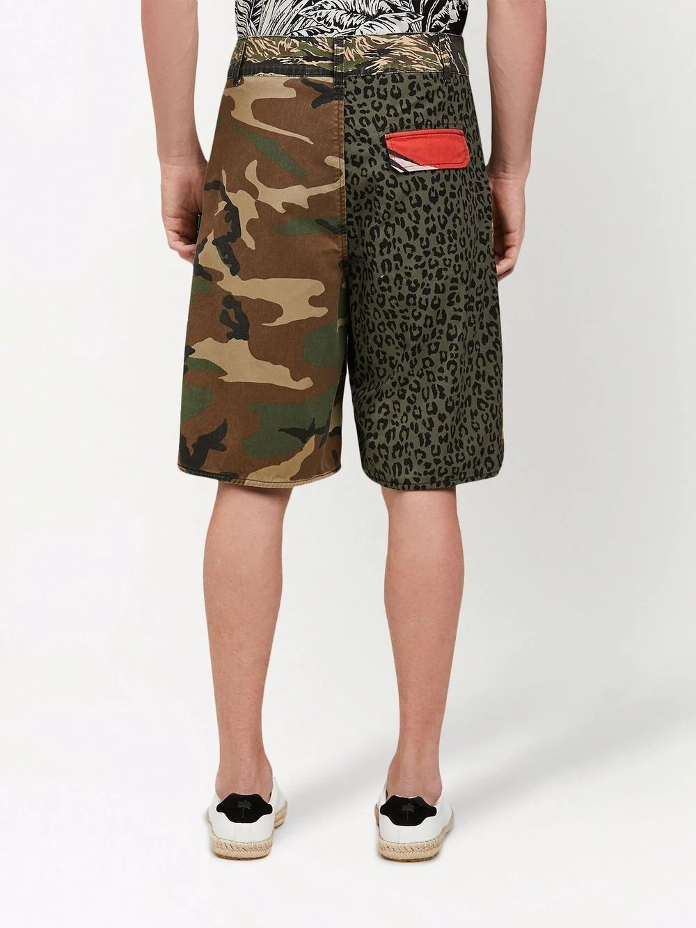 multi-print drawstring cargo shorts - 4