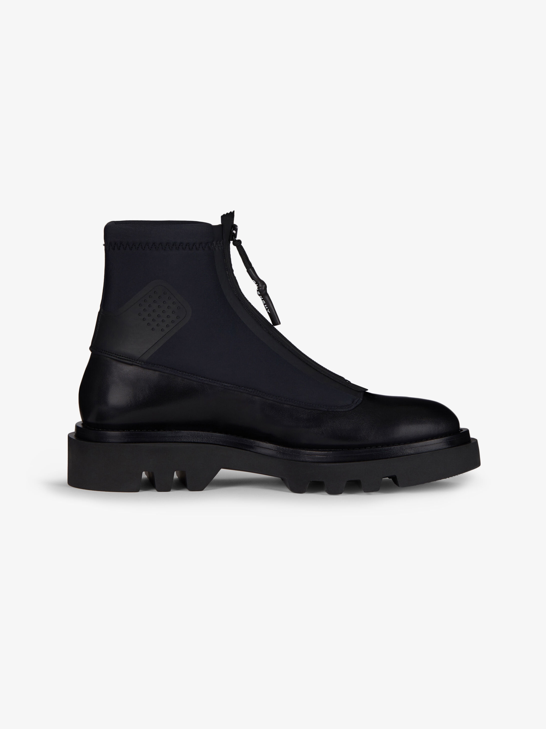 Combat boots in leather and neoprene - 1