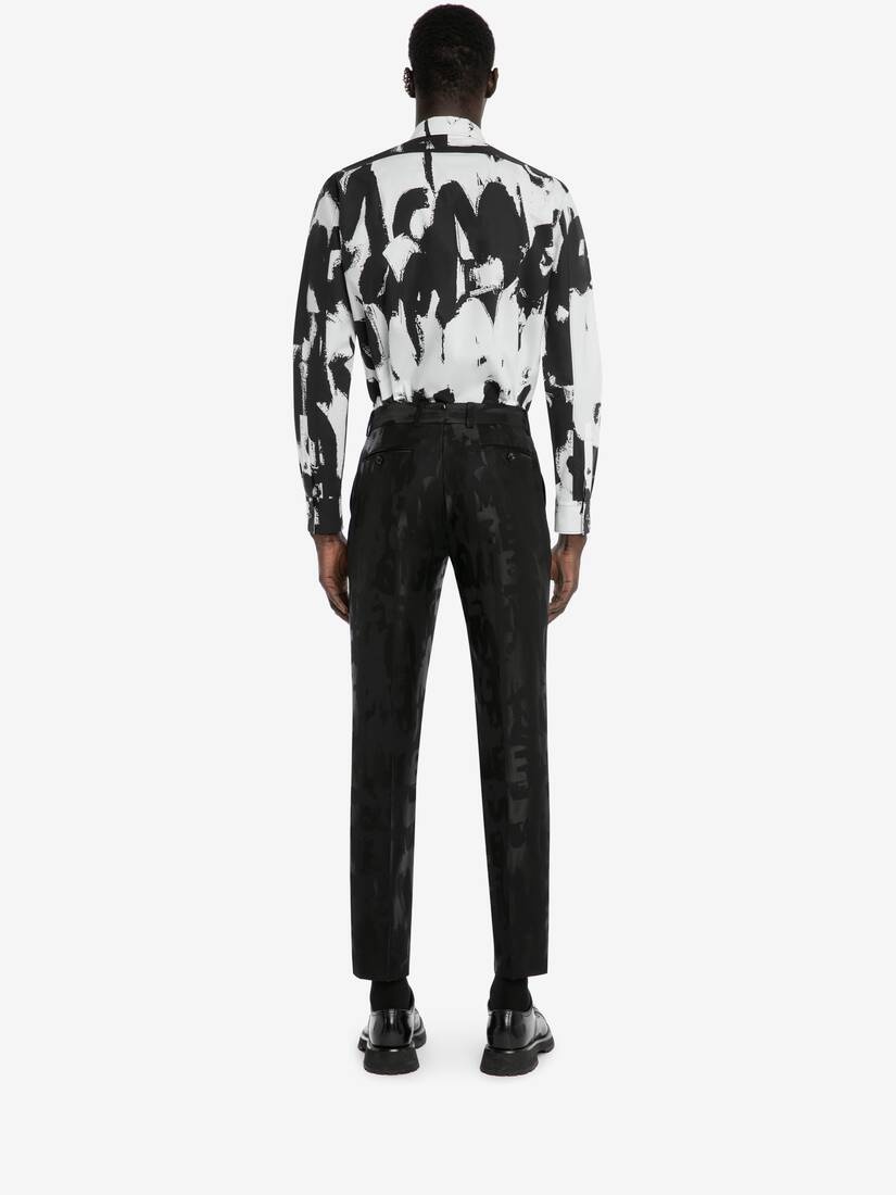 Mcqueen Graffiti Shirt in White/black - 4