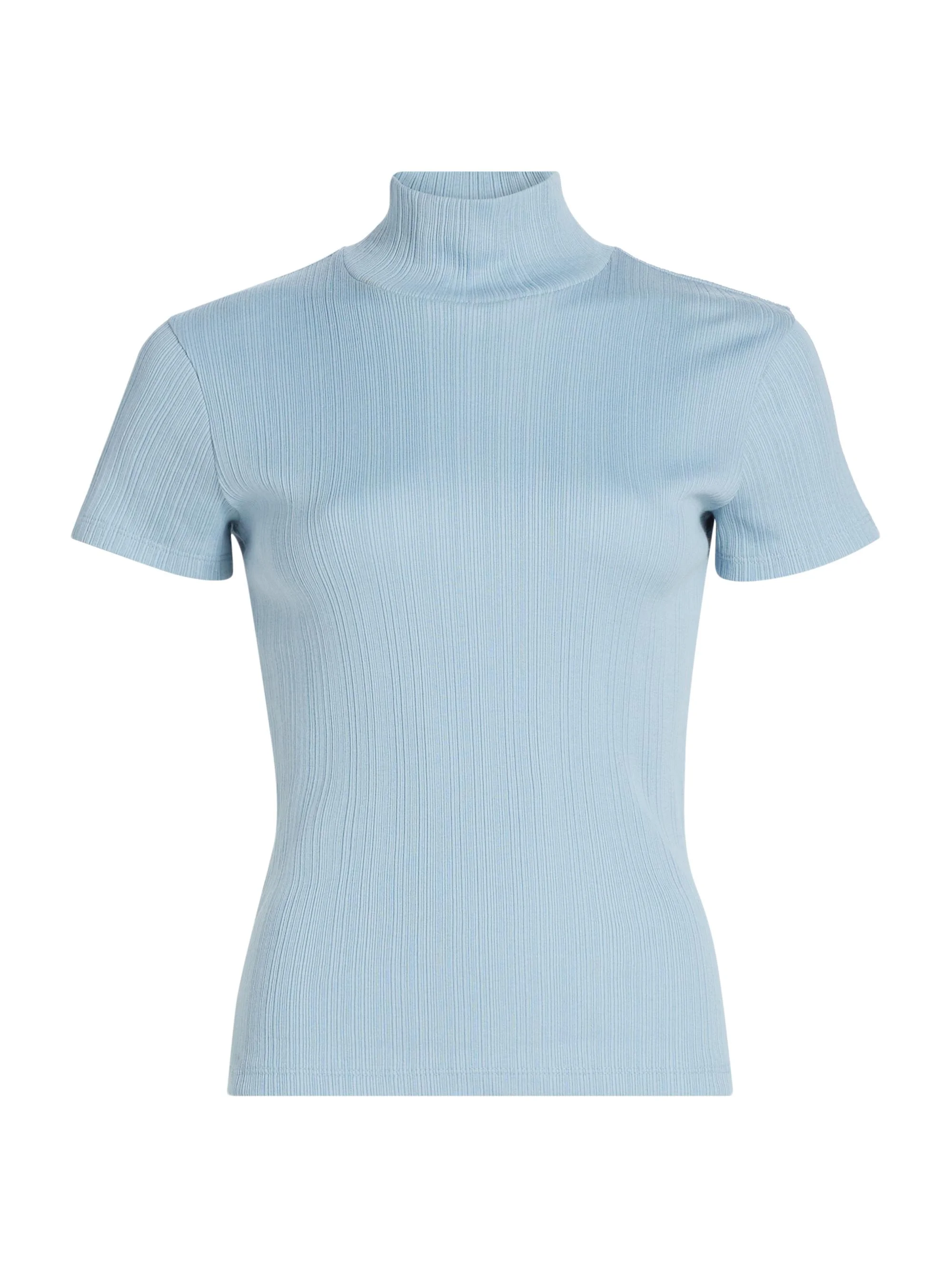 Women's Rib-Knit Mock Turleneck Short-Sleeve Top - Del Mar - 1