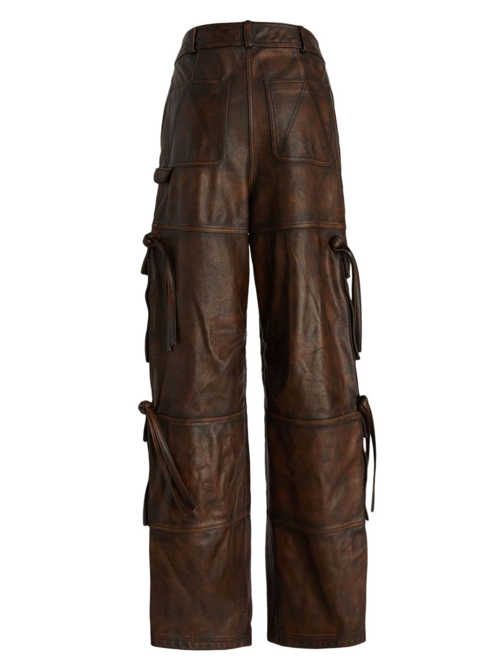 leather straight-leg trousers - 2