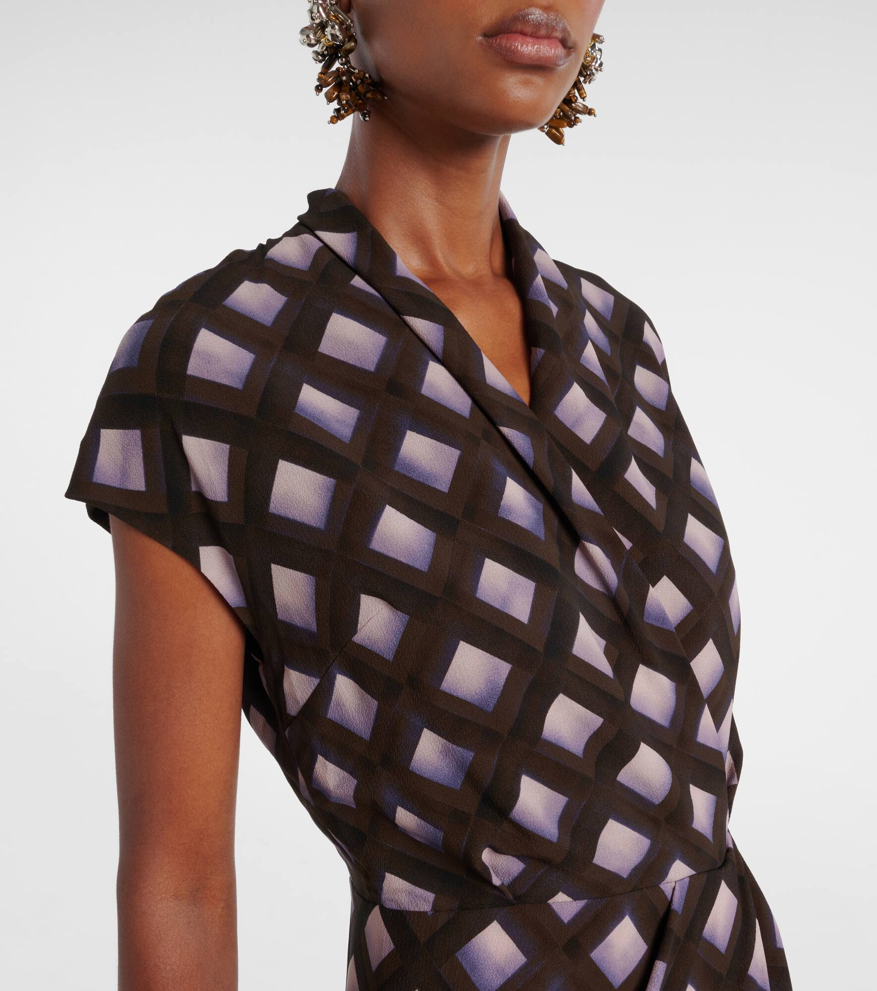 Gathered printed midi dress - 4