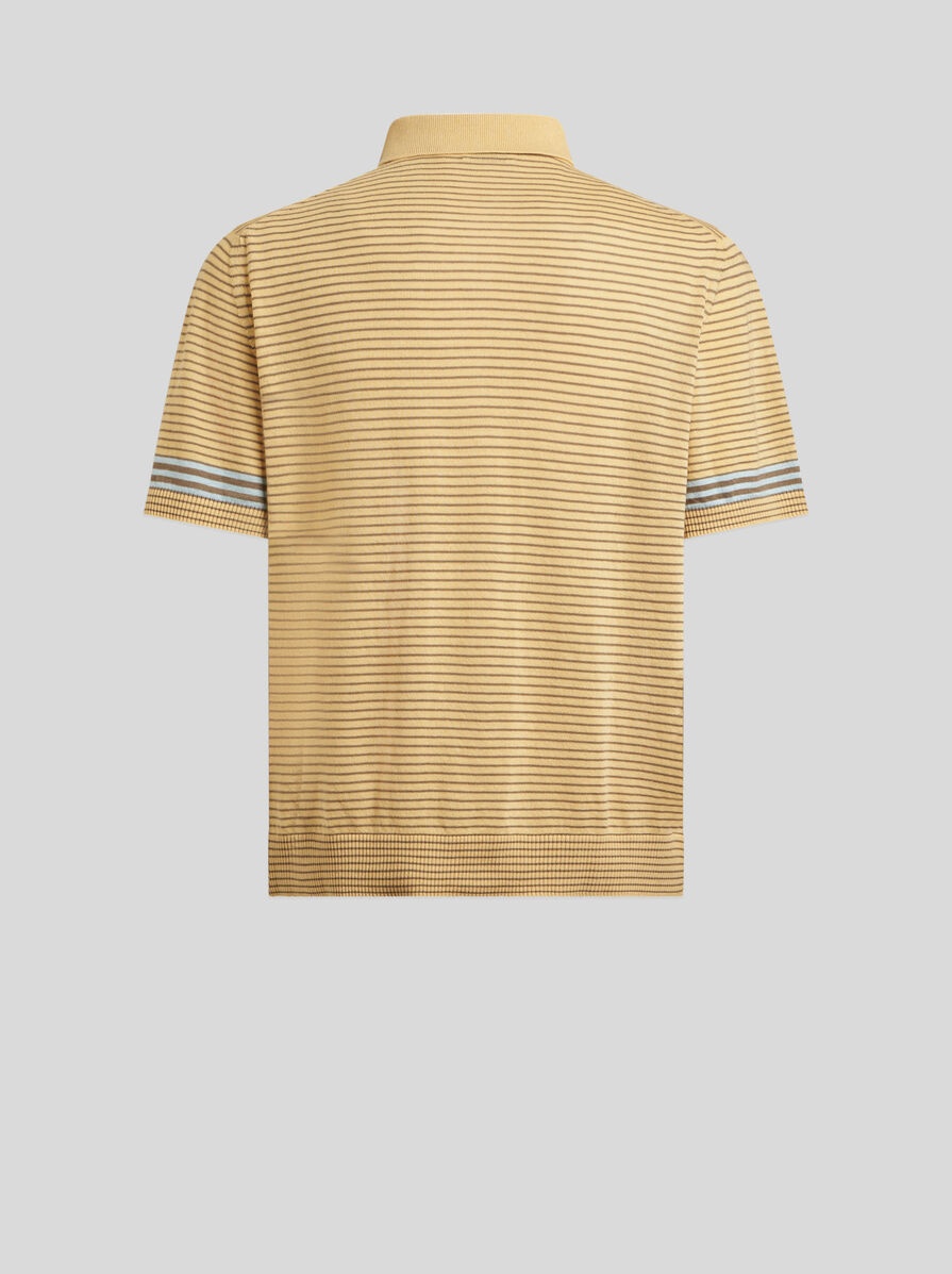 STRIPED KNIT POLO SHIRT WITH PEGASO DETAIL - 6