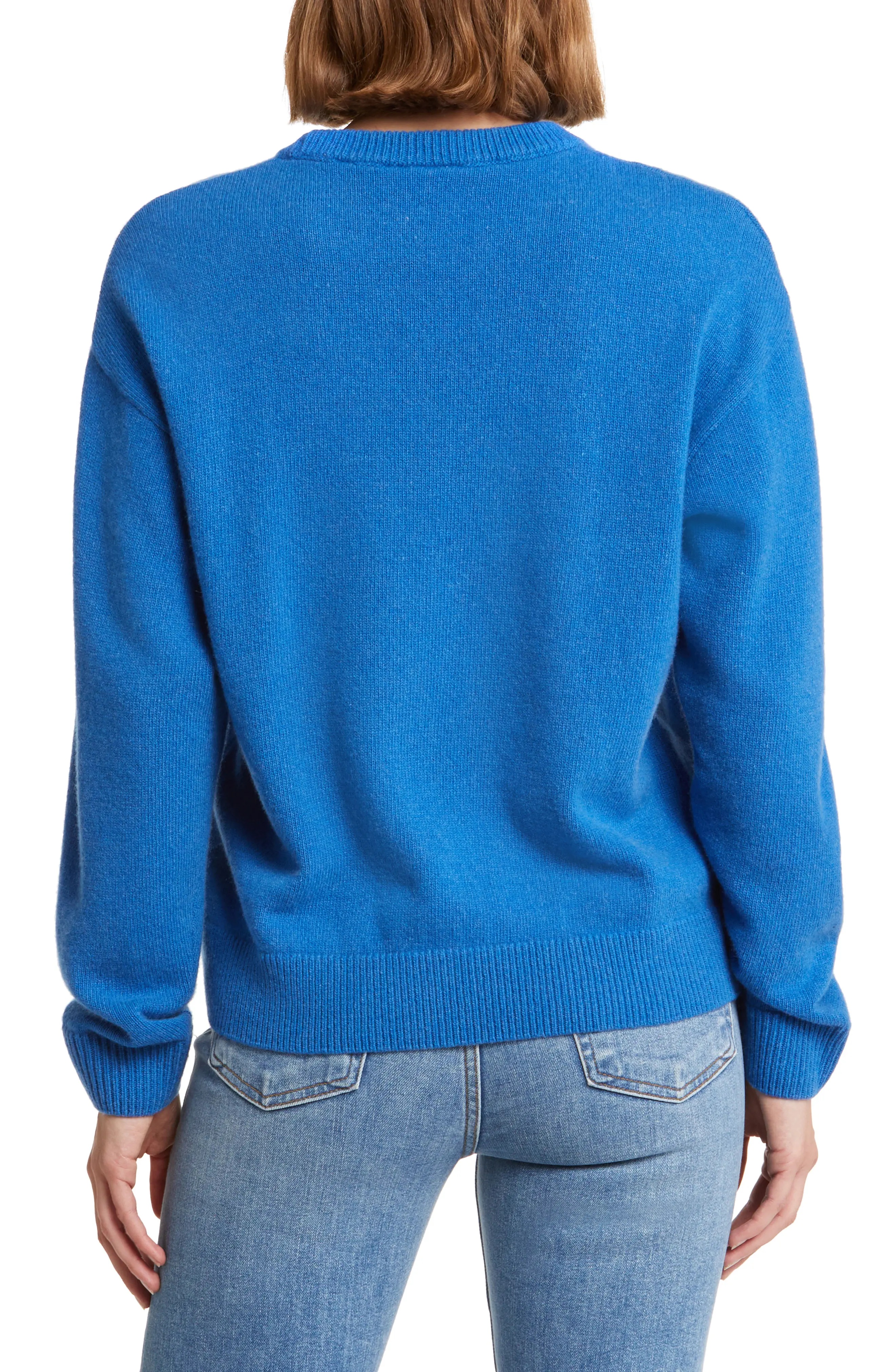 Big Croc Cashmere & Wool Crewneck Sweater in Iq2 Hilo/Marine - 2