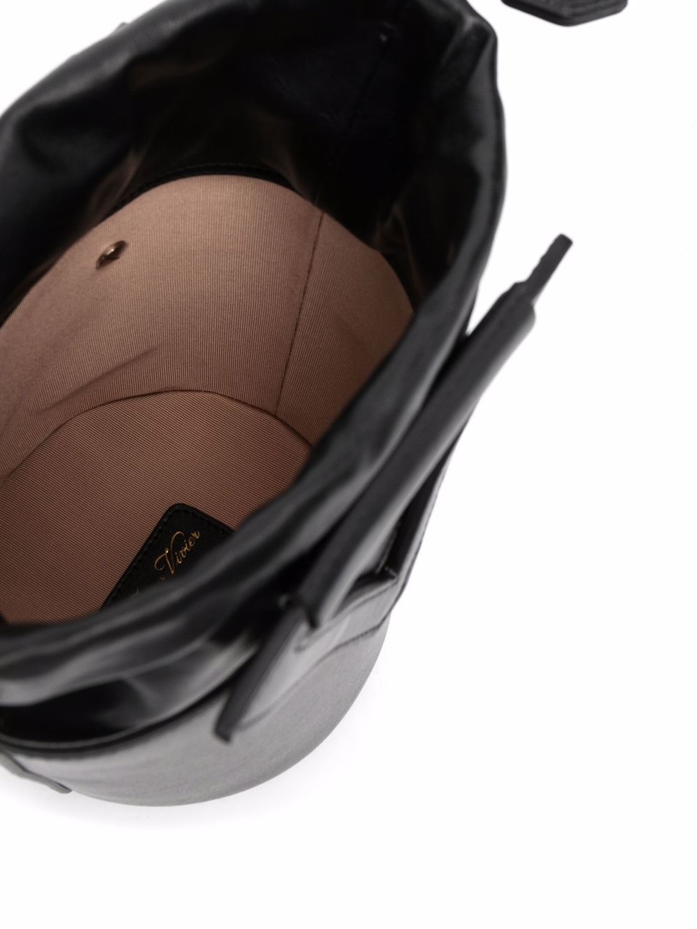 logo-lettering leather bucket hat - 5