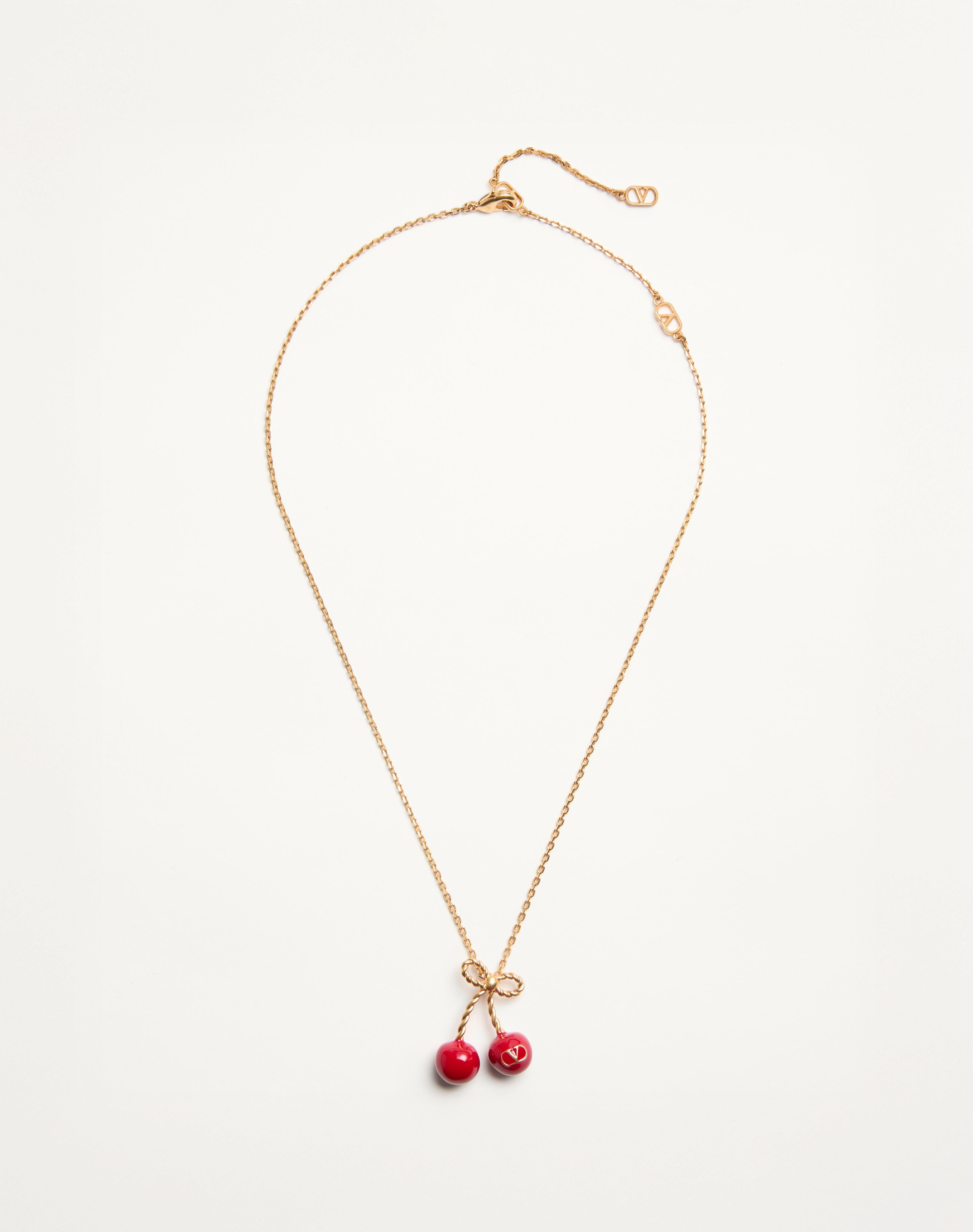CHEZ VALENTINO METAL AND ENAMEL NECKLACE - 1