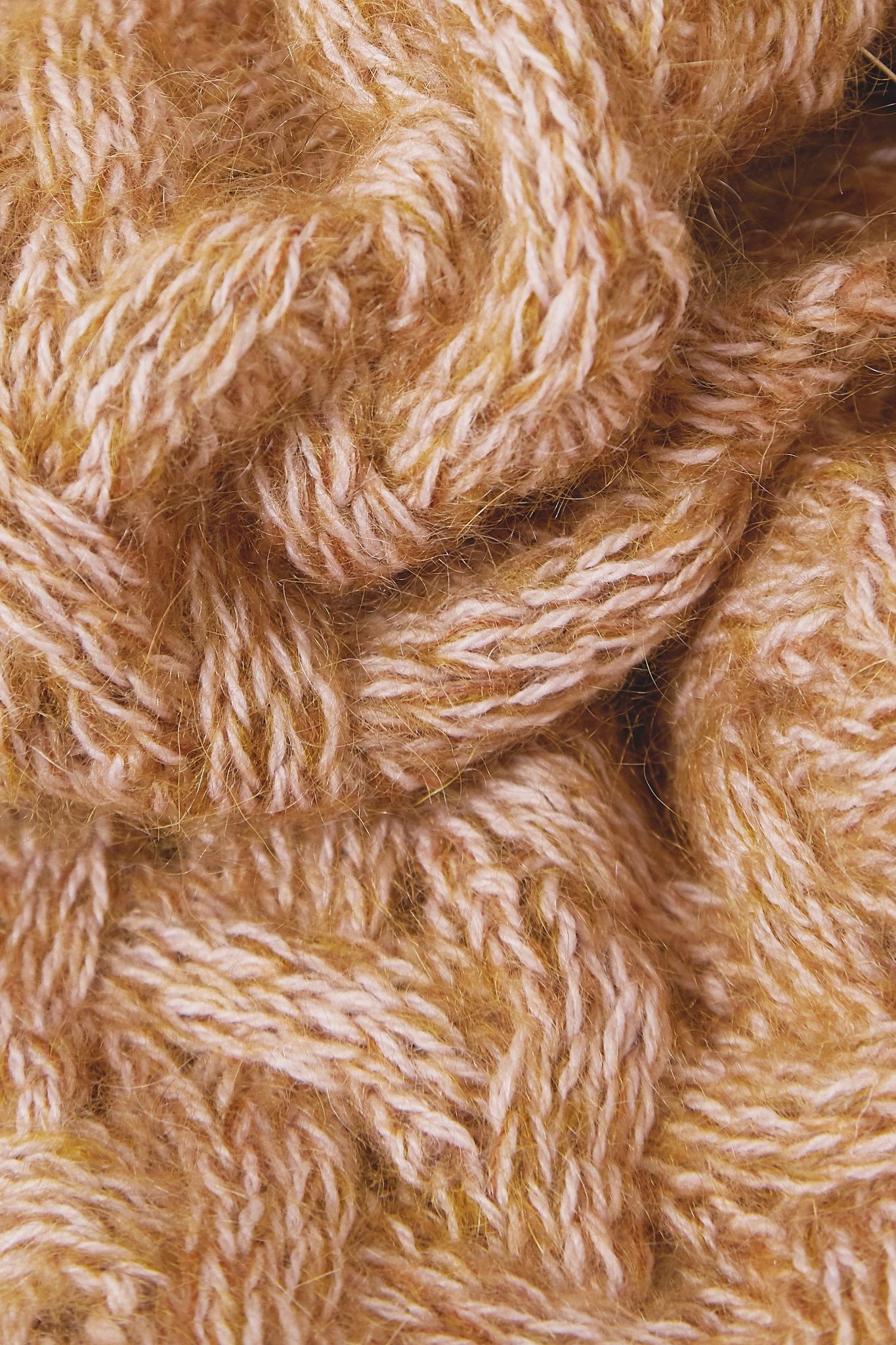 Cable-knit mélange wool-blend scarf - 3