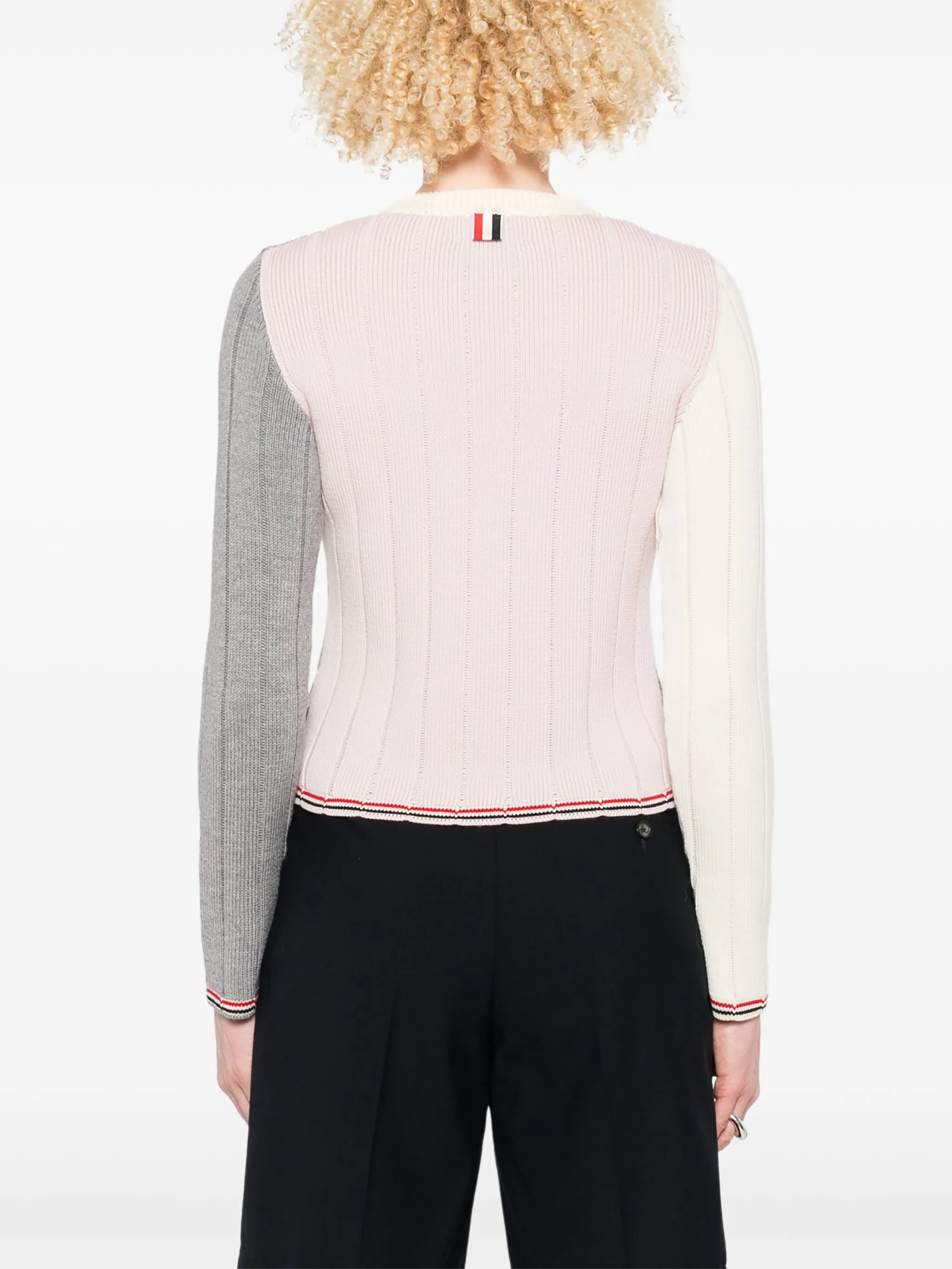virgin wool ribbed jumper - 4